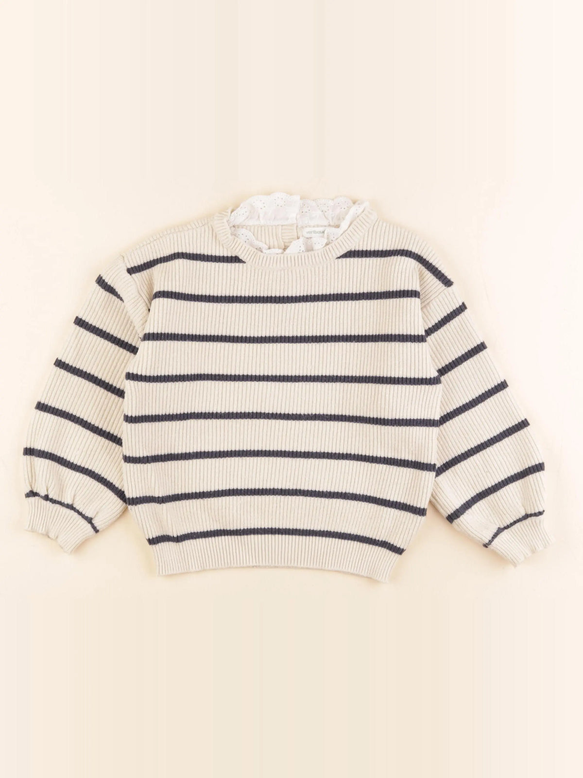 Vertbaudet - pull beige - 6 ans