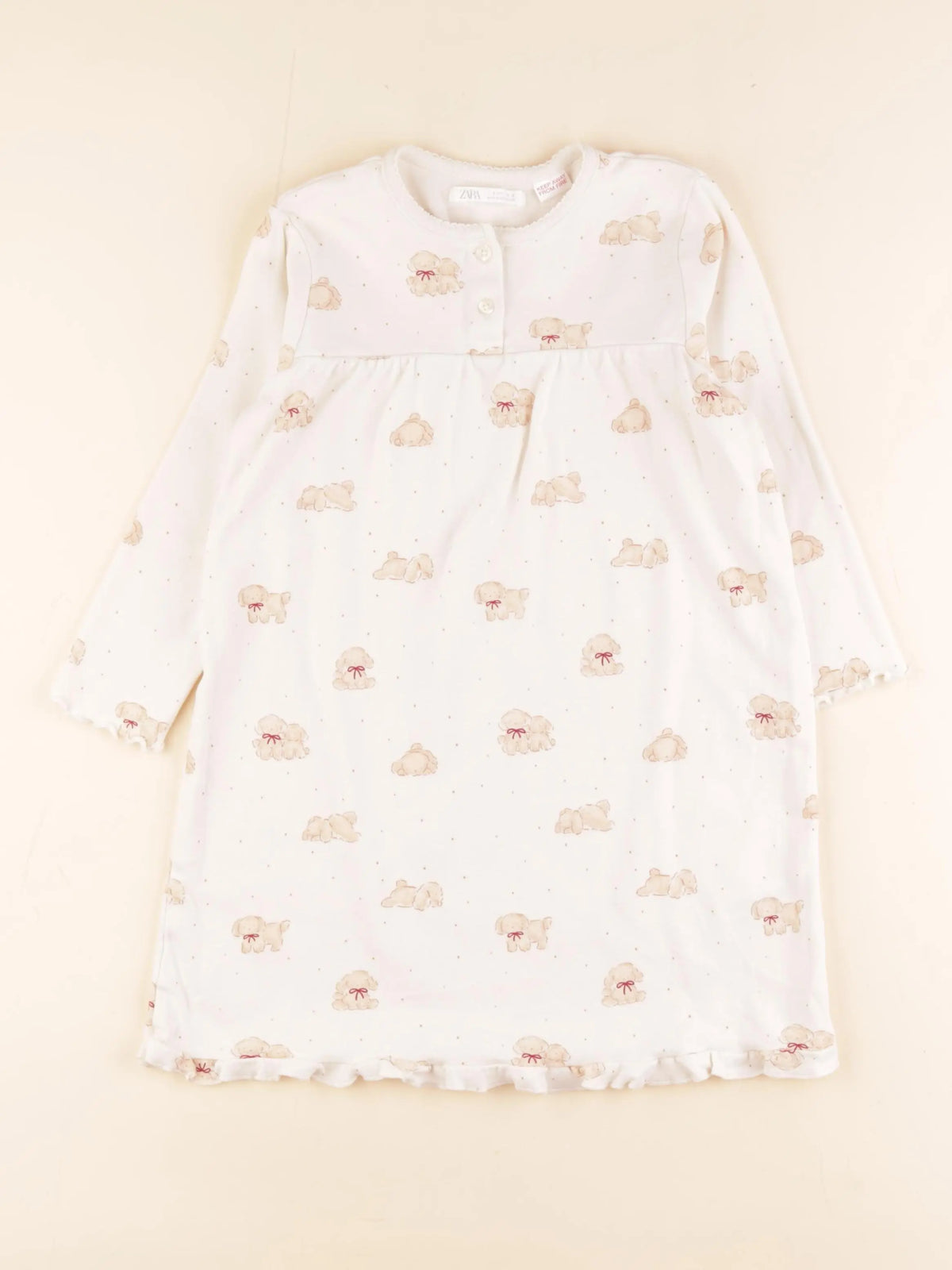 Zara - chemise de nuit coton beige - 6 ans