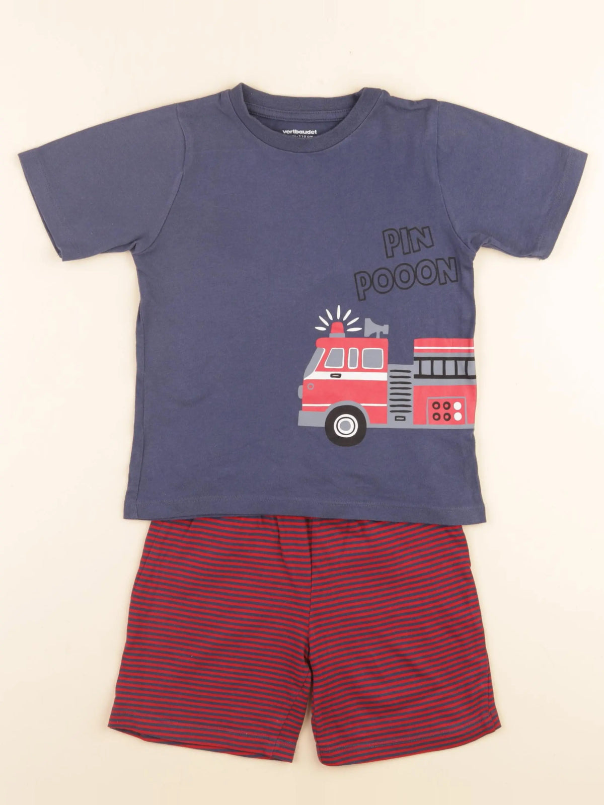 Vertbaudet - pyjama coton bleu, rouge - 5 ans
