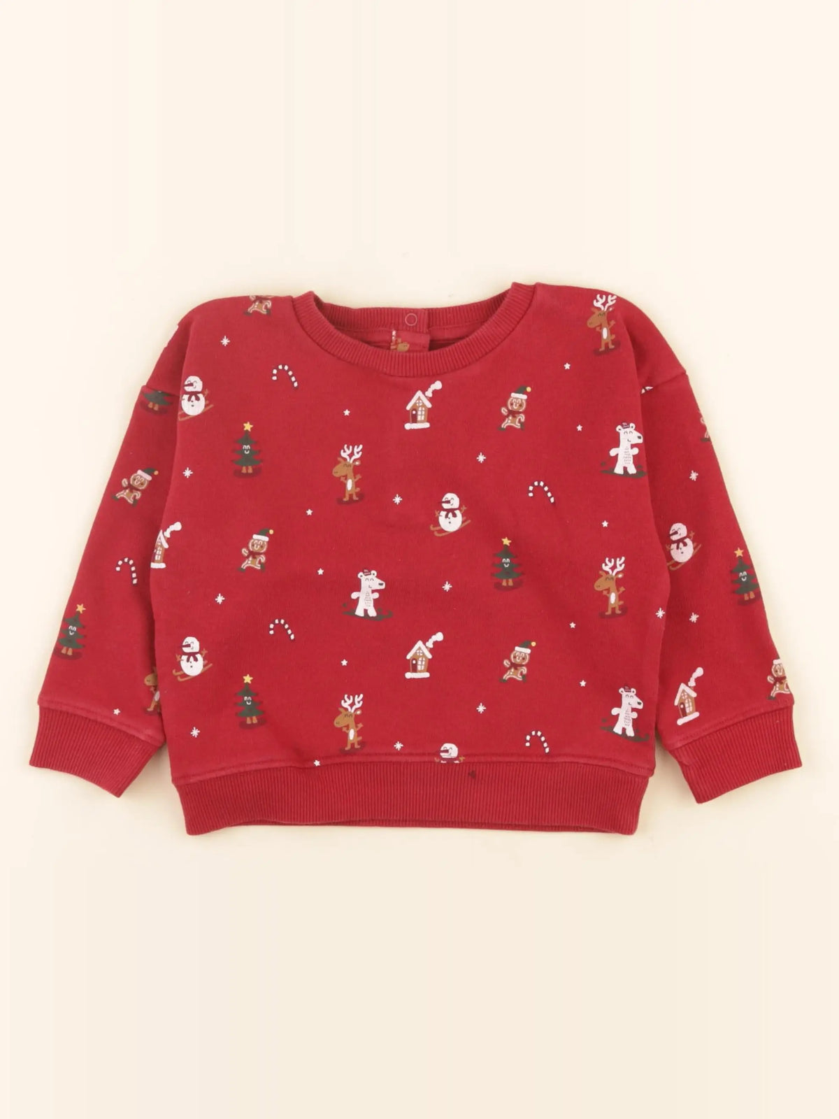 Vertbaudet - sweat rouge - 24 mois