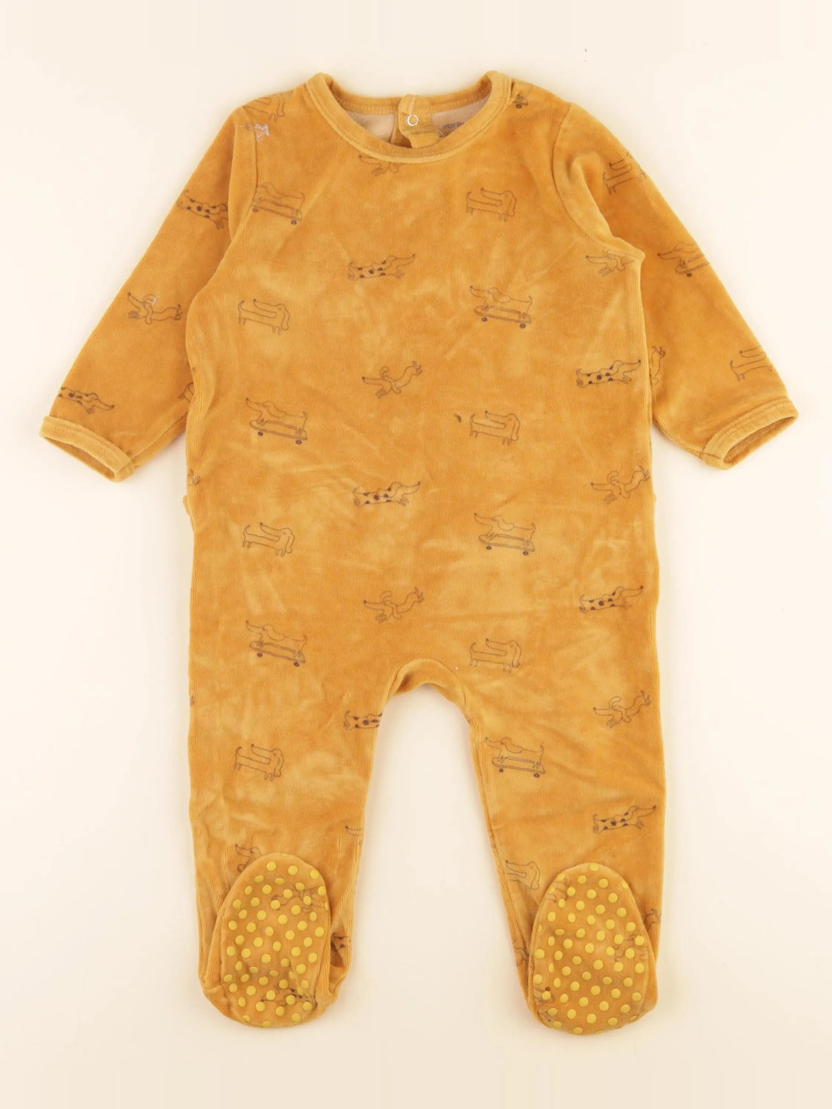 Vertbaudet - pyjama velours jaune - 18 mois