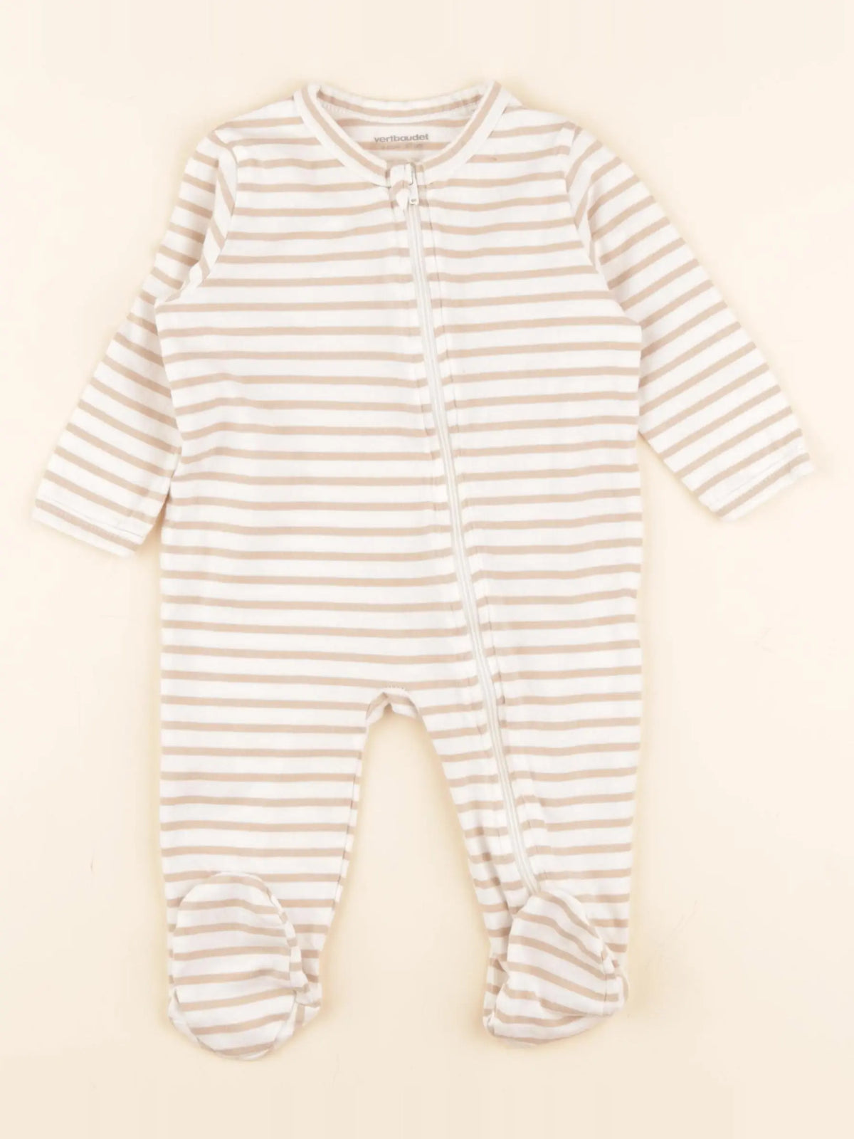 Vertbaudet - pyjama coton marron - 6 mois