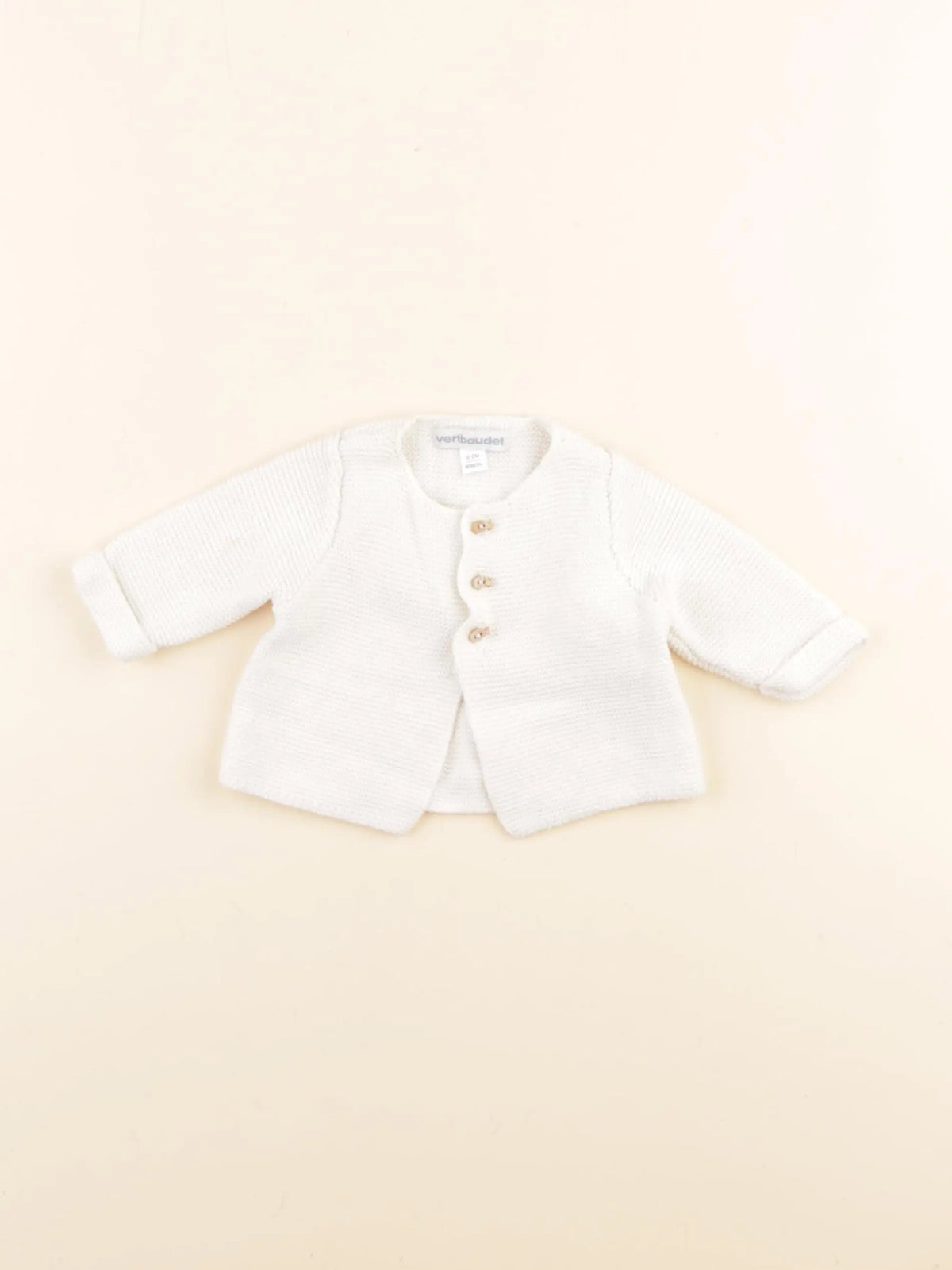 Vertbaudet - gilet blanc - 0 mois
