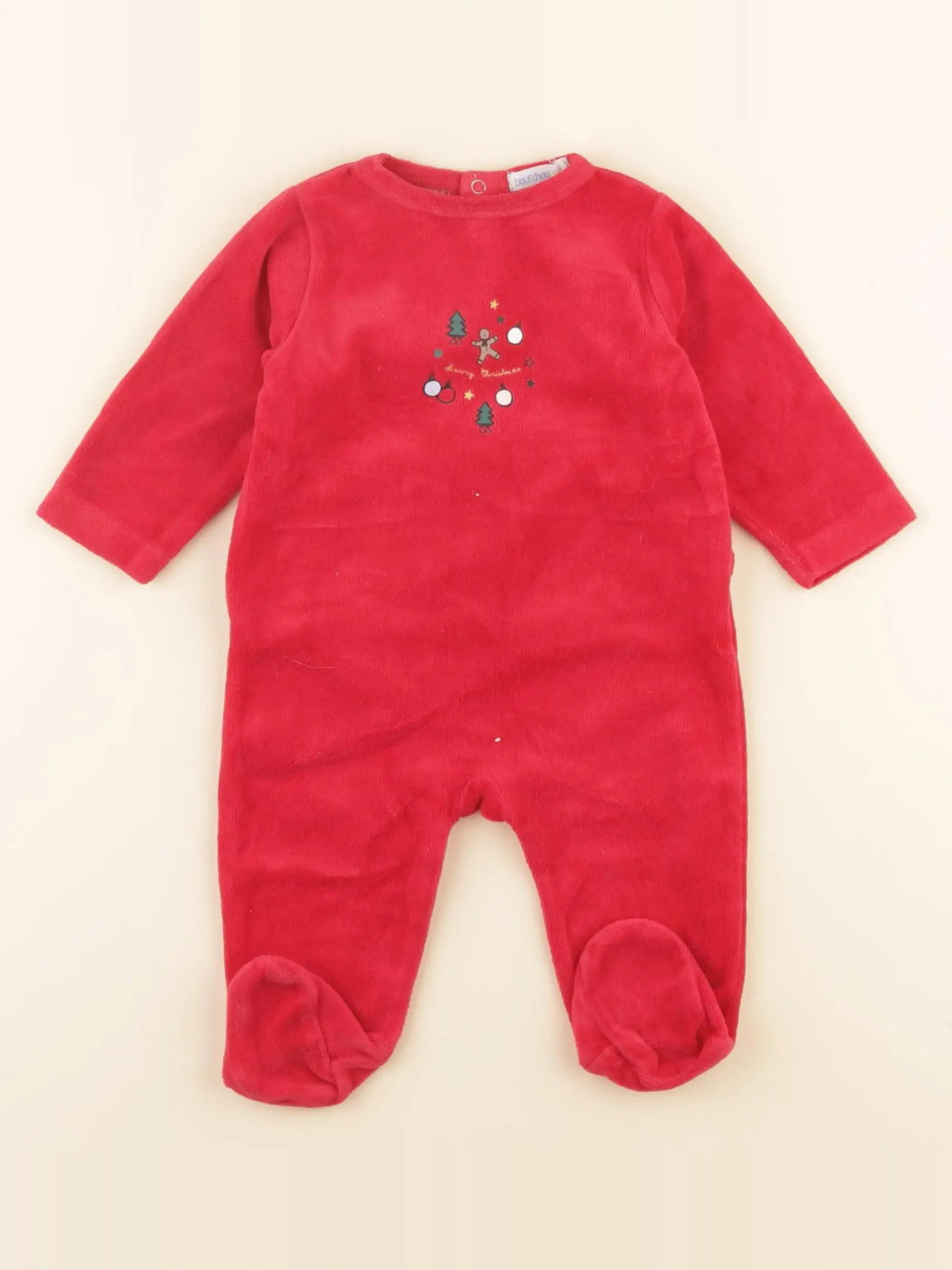 Boutchou - pyjama velours rouge - 3 mois