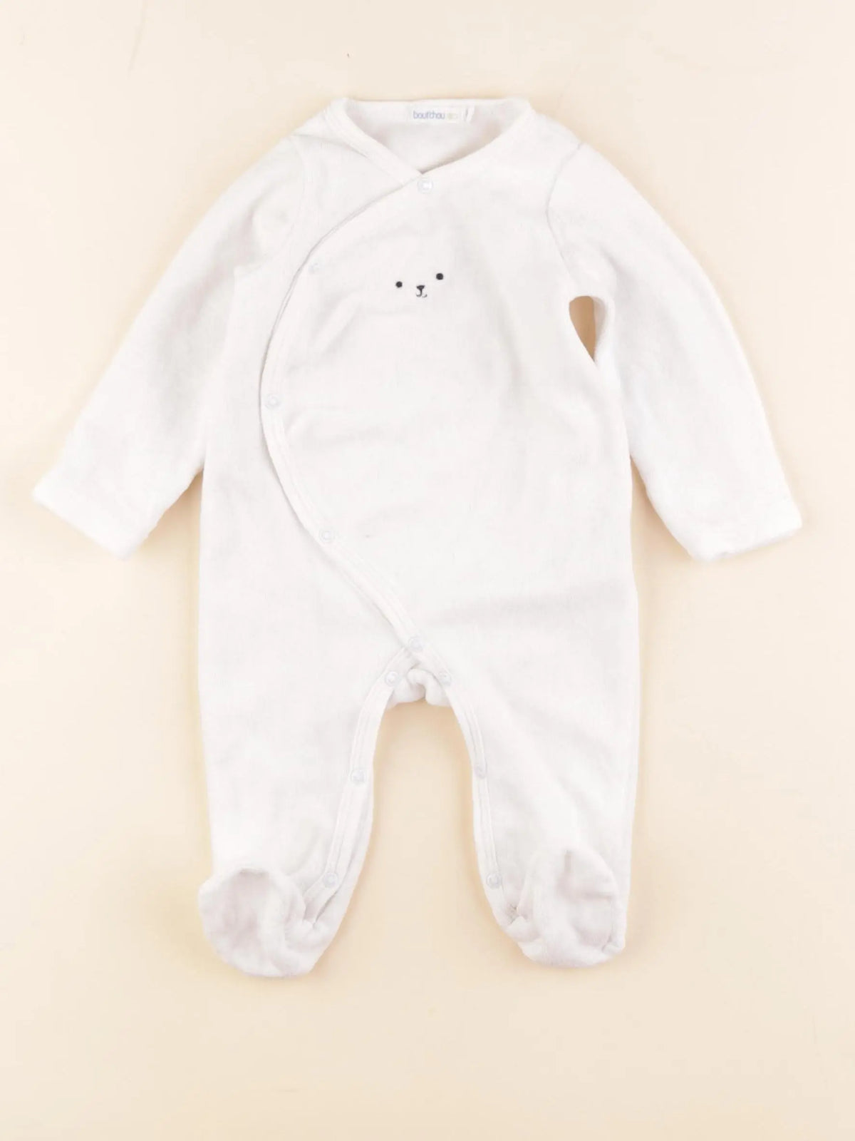 Boutchou - pyjama velours blanc - 3 mois