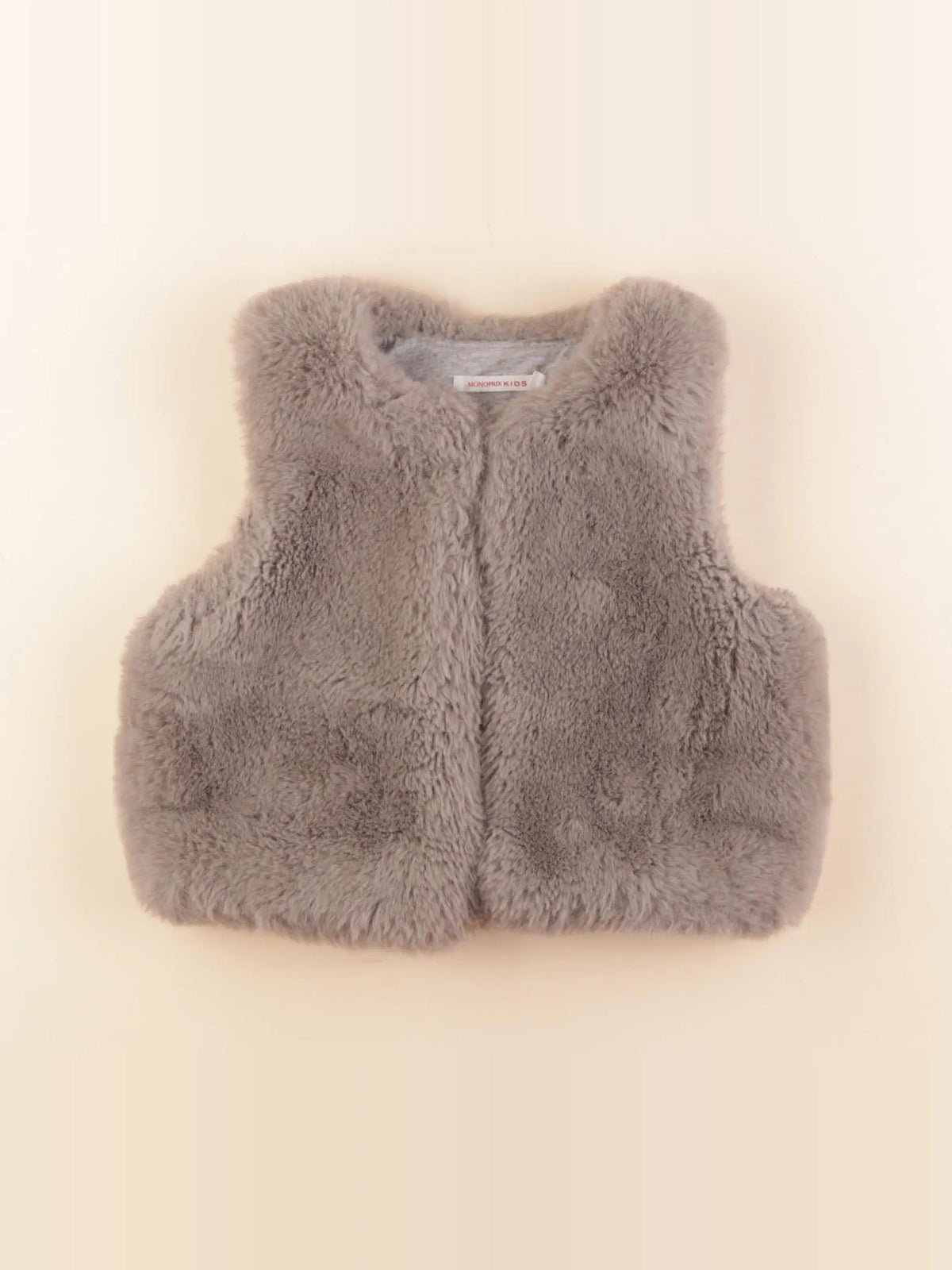 Monoprix - gilet taupe - 6 ans