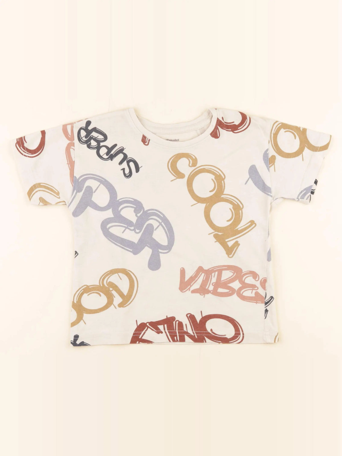 Vertbaudet - tee-shirt beige - 4 ans