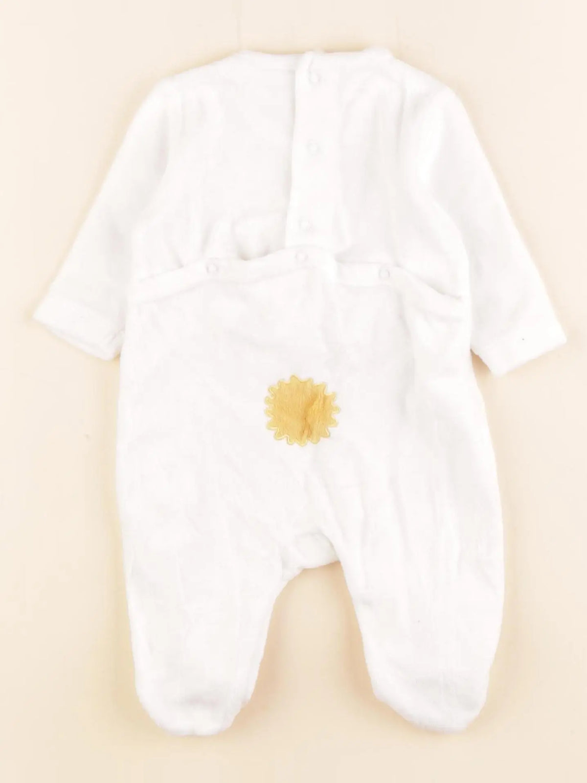 Zara - pyjama velours blanc - 0/1 mois