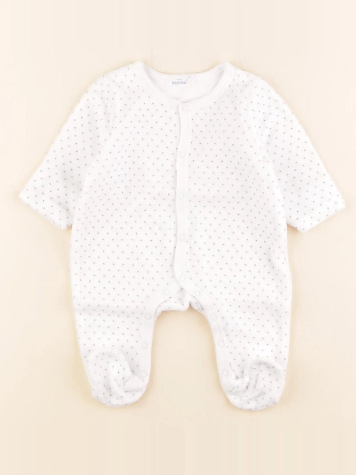 Boutchou - pyjama velours blanc - 1 mois