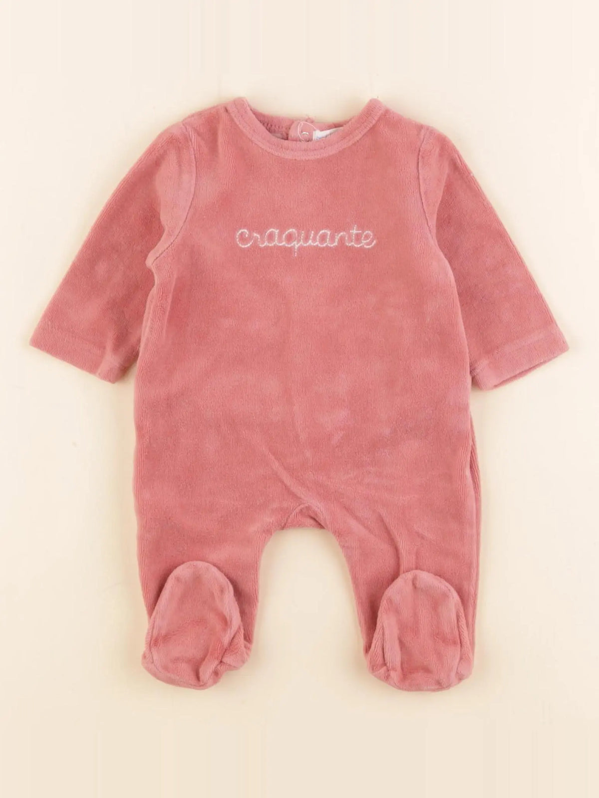 Boutchou - pyjama velours rose - 1 mois
