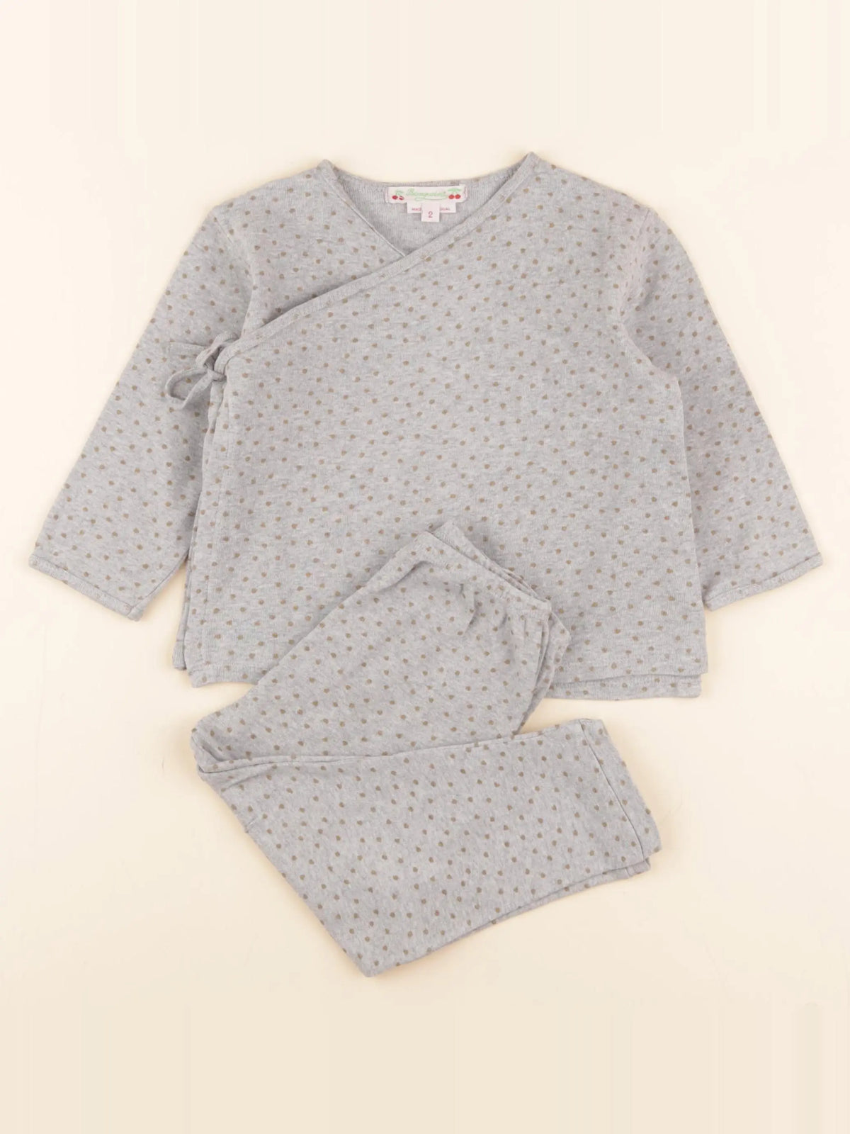 Bonpoint - pyjama coton gris, or - 2 ans