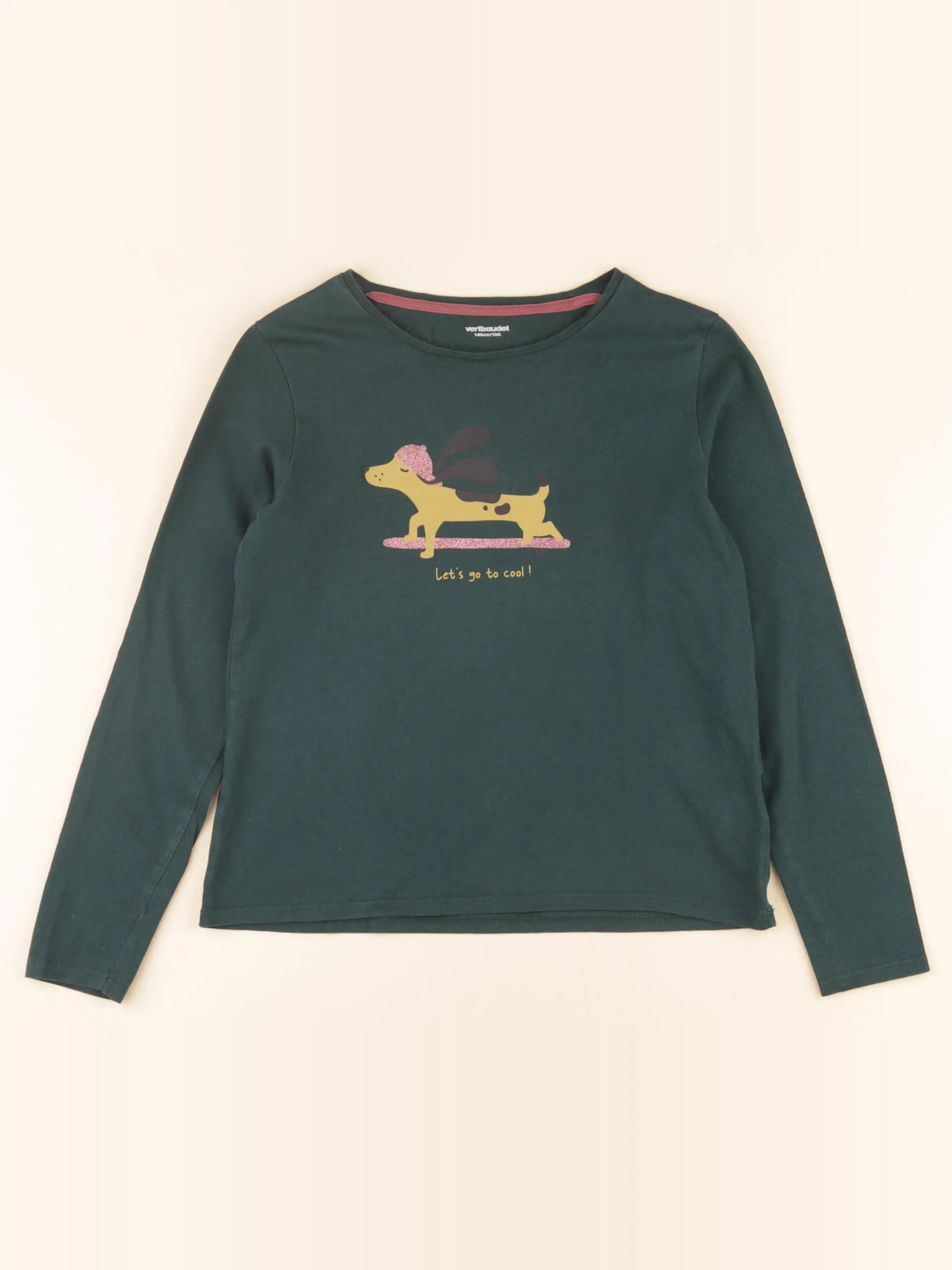 Vertbaudet - tee-shirt vert - 10 ans