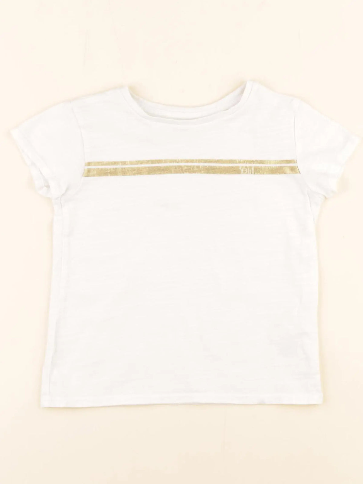 Vertbaudet - tee-shirt blanc, or - 4 ans
