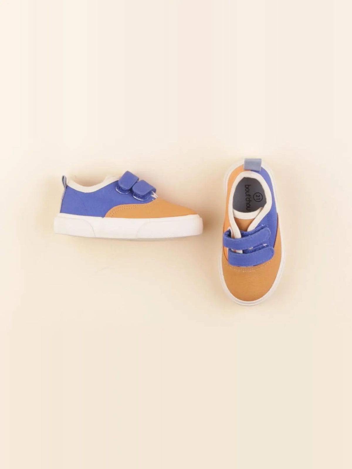 Boutchou - tennis à scratch/ lacets marron - pointure 21