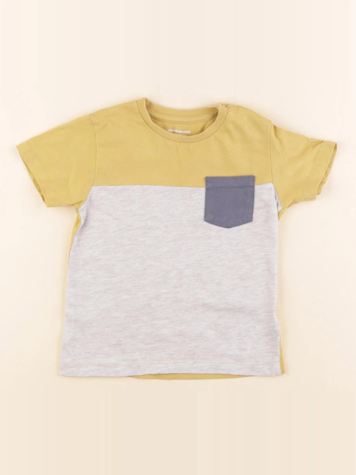 Vertbaudet - tee-shirt jaune, gris - 3 ans