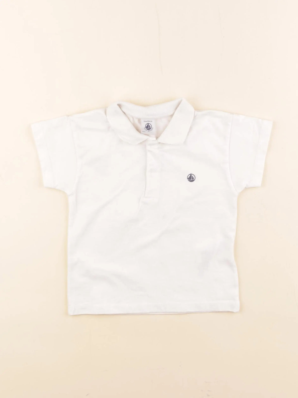 Petit Bateau - polo blanc - 24 mois