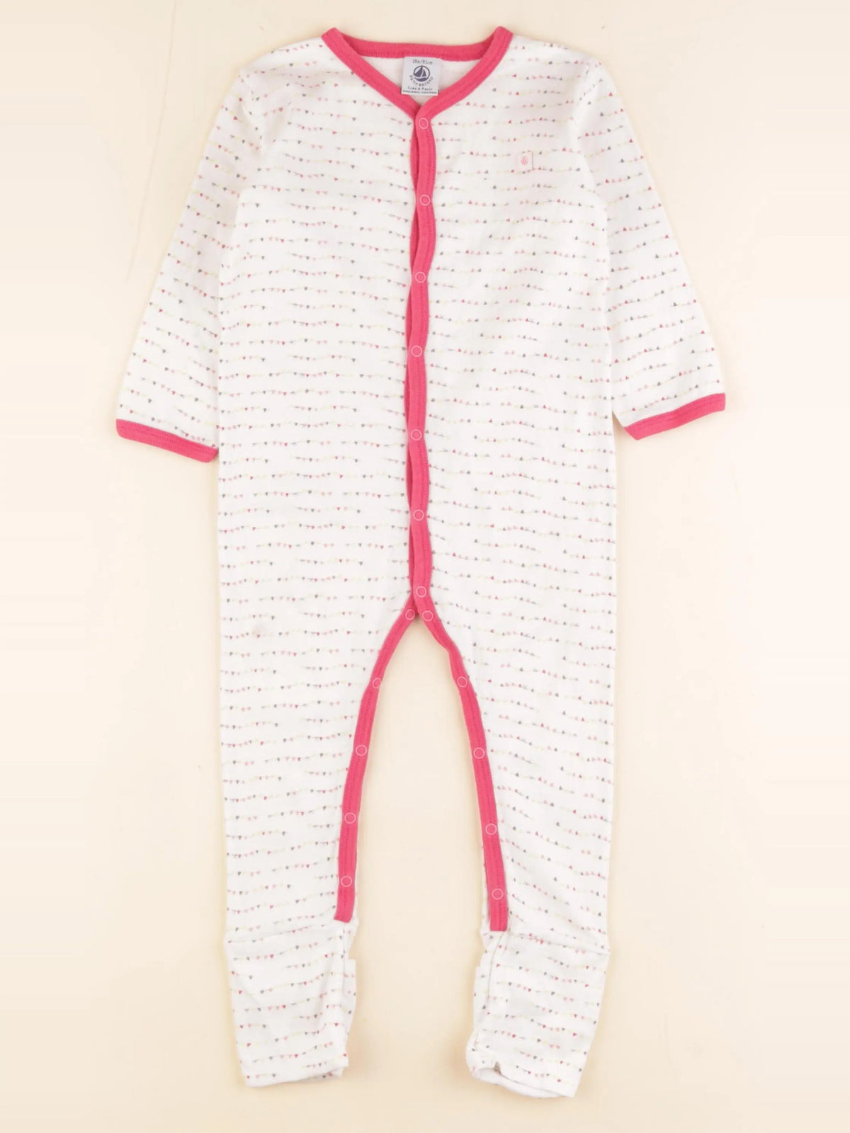 Petit Bateau - pyjama coton blanc - 18 mois