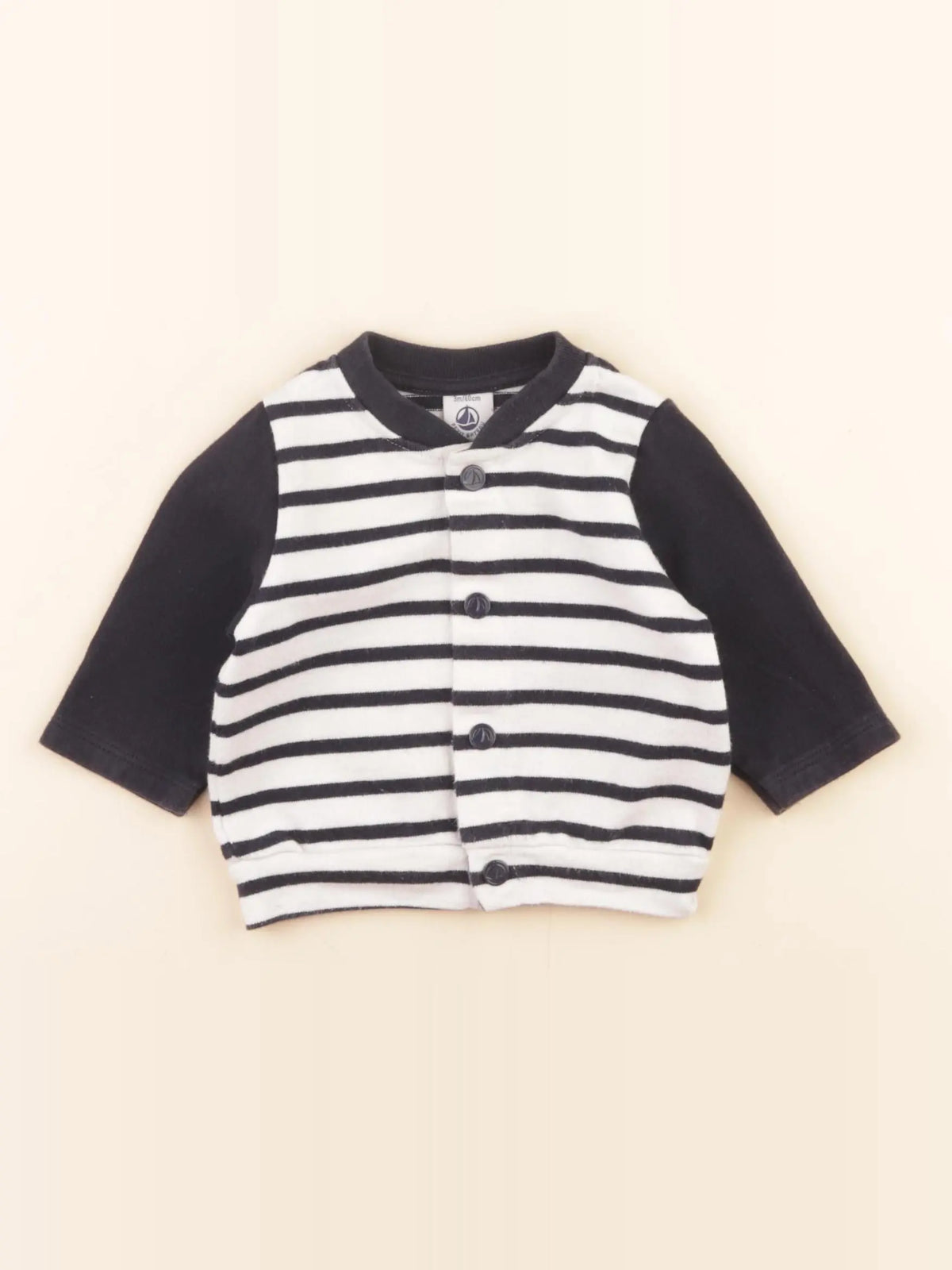 Petit Bateau - sweat bleu - 3 mois