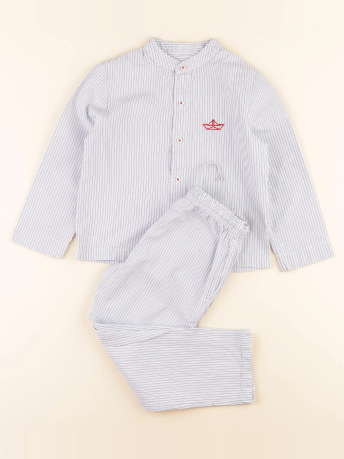 Monoprix - pyjama coton bleu, blanc - 3 ans