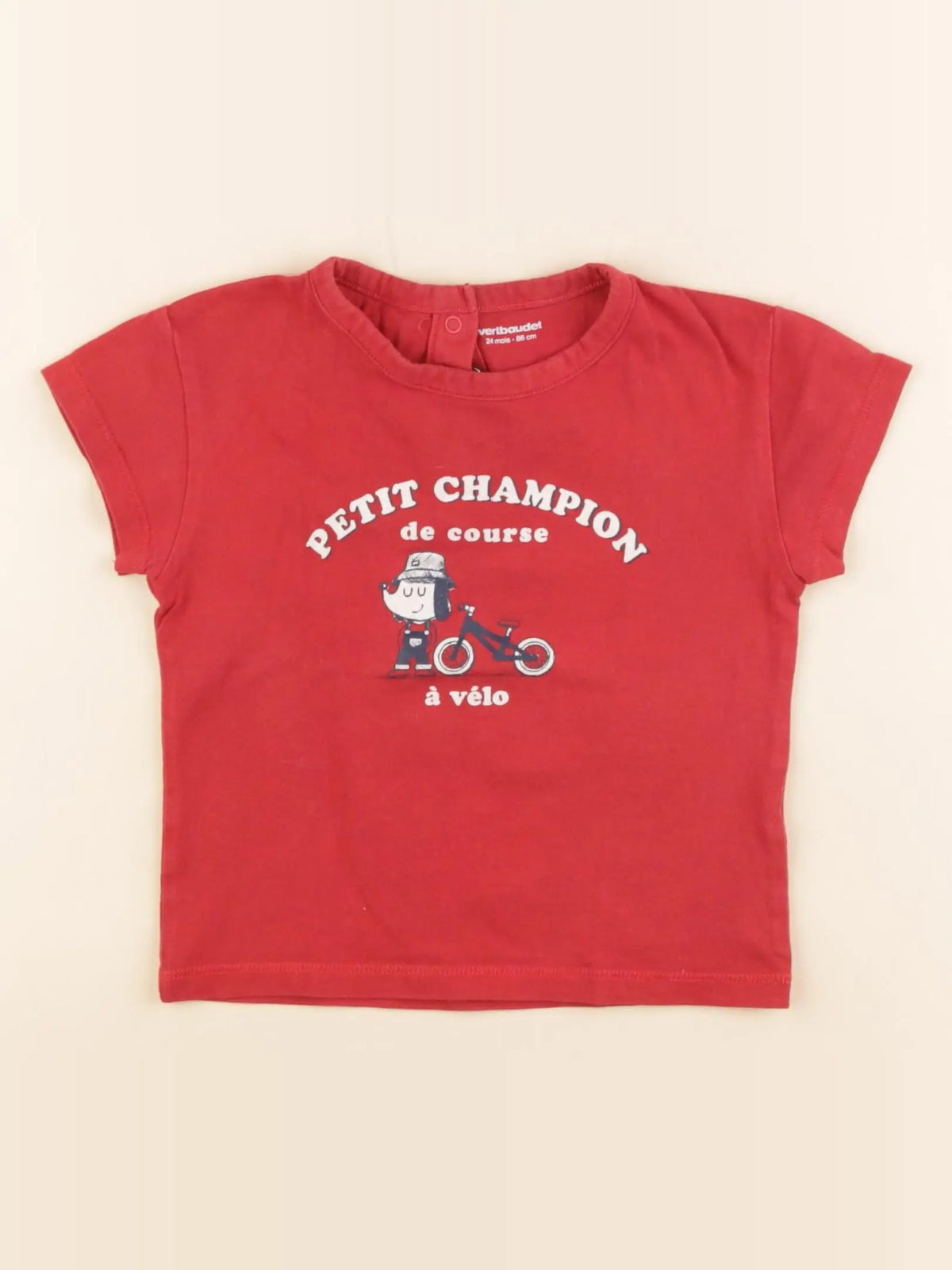 Vertbaudet - tee-shirt rouge - 24 mois