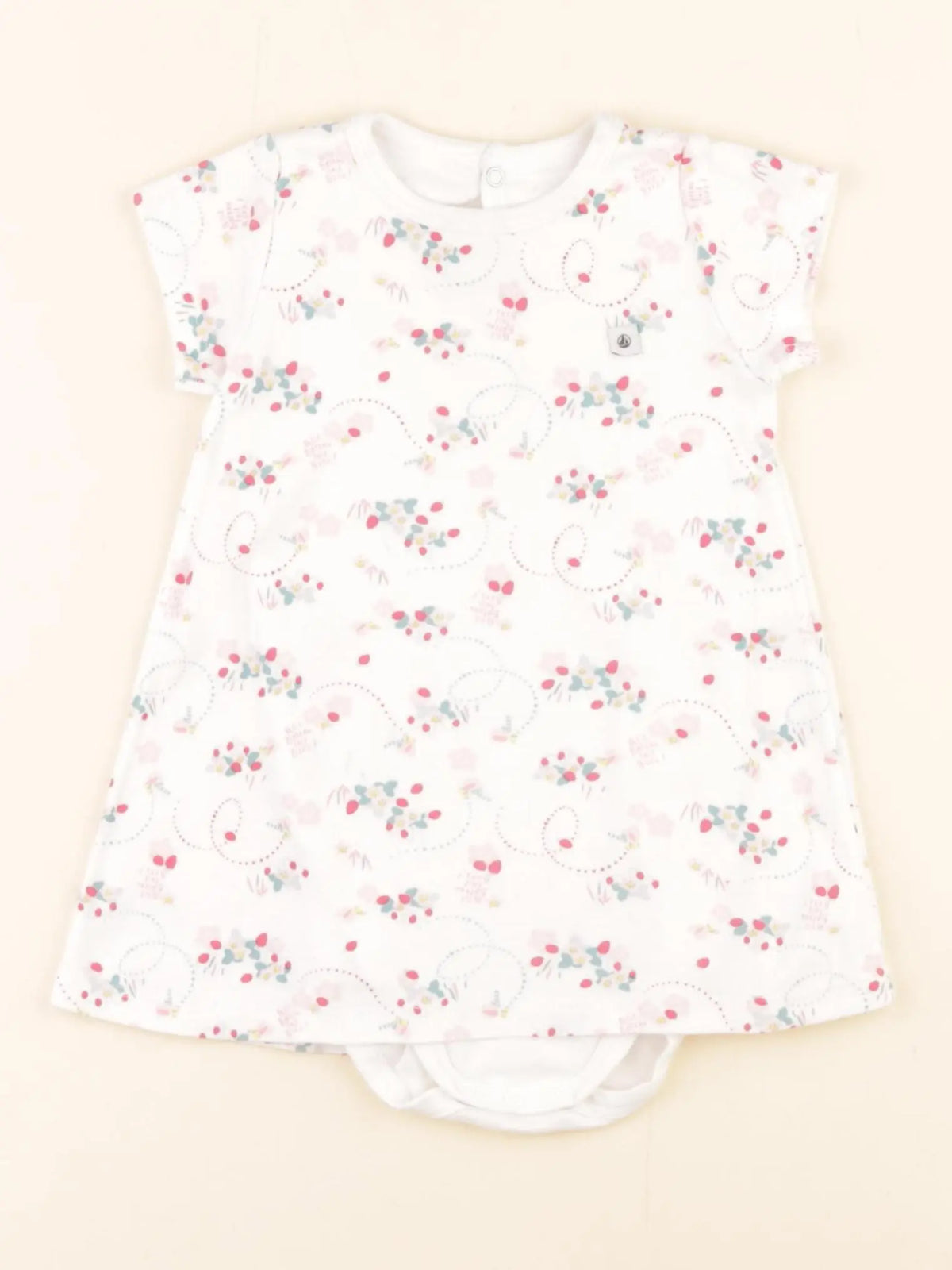 Petit Bateau - body robe blanc, multicolore - 12 mois