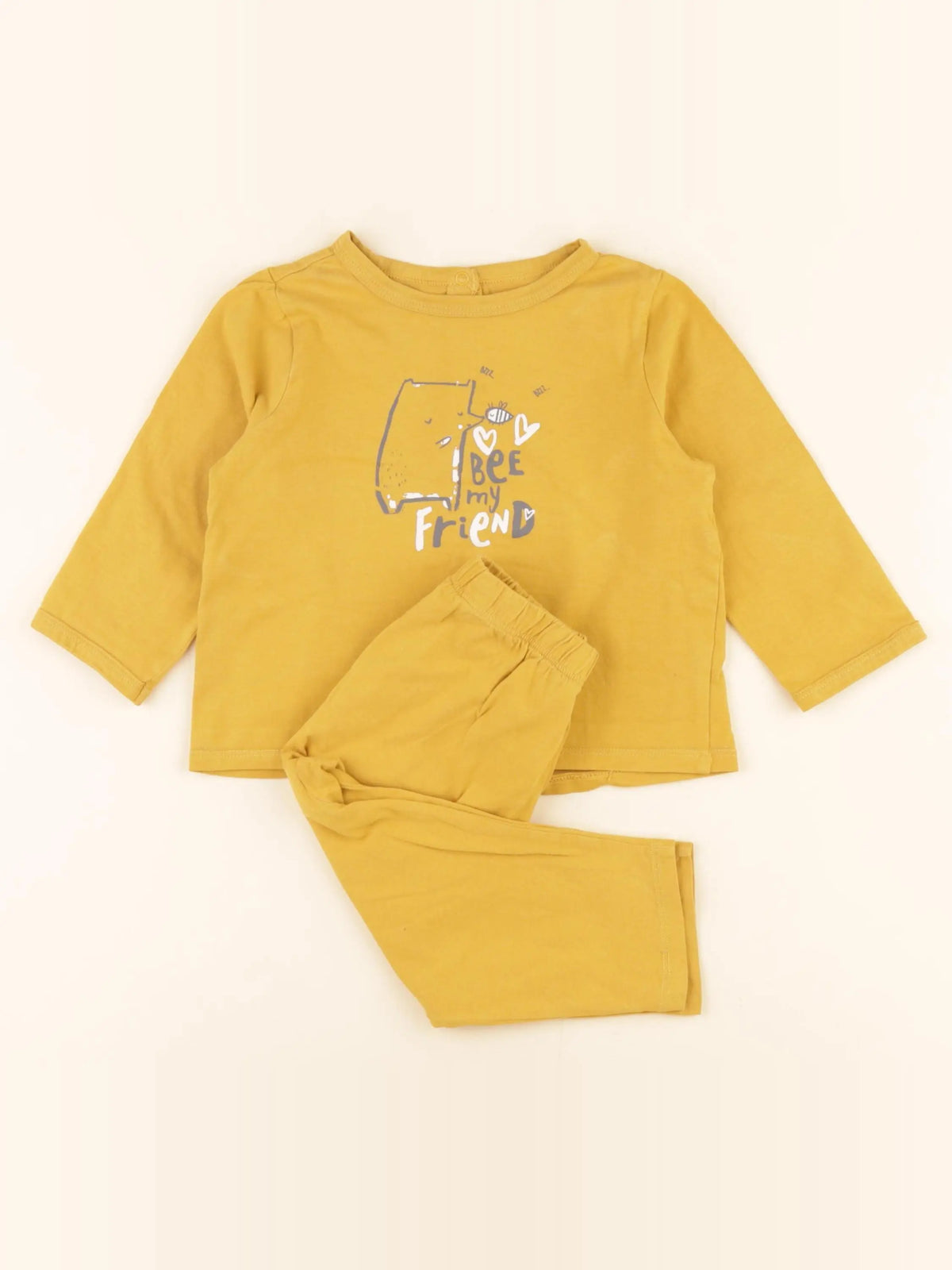 Vertbaudet - pyjama coton jaune - 18 mois
