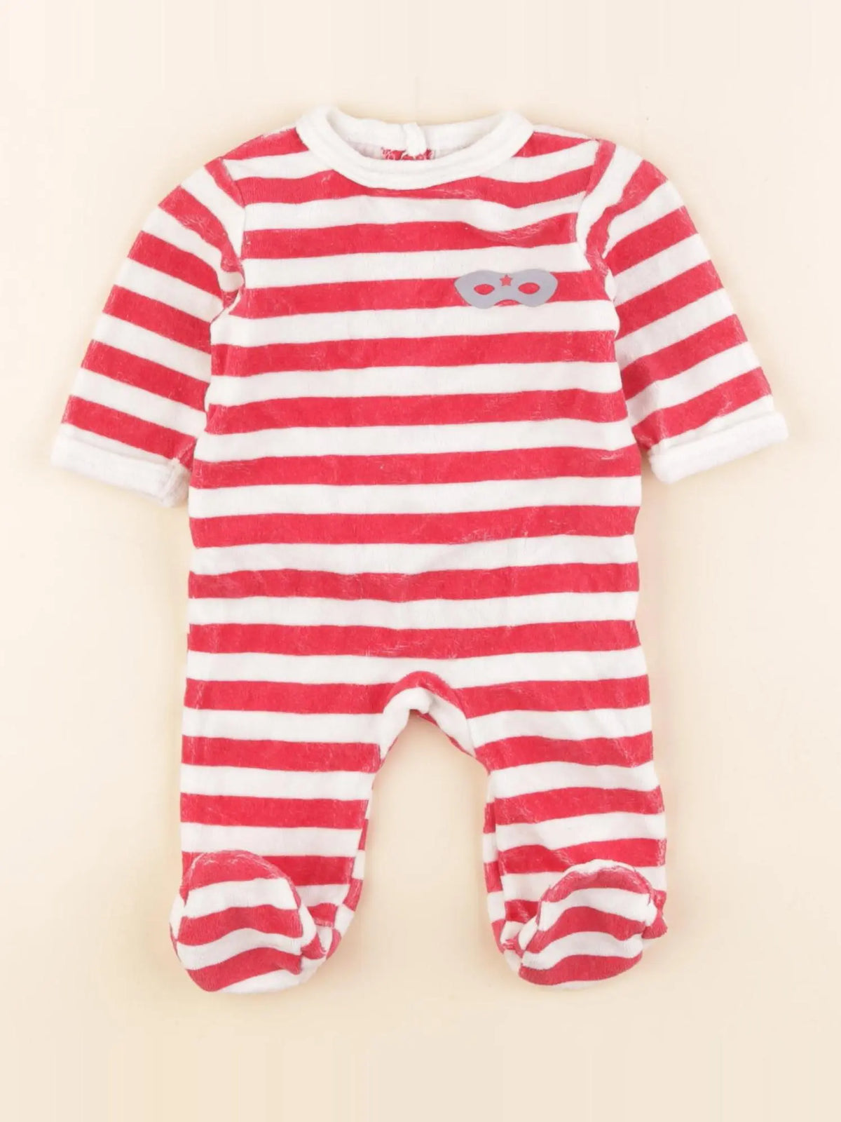 Vertbaudet - pyjama velours rouge - 1 mois