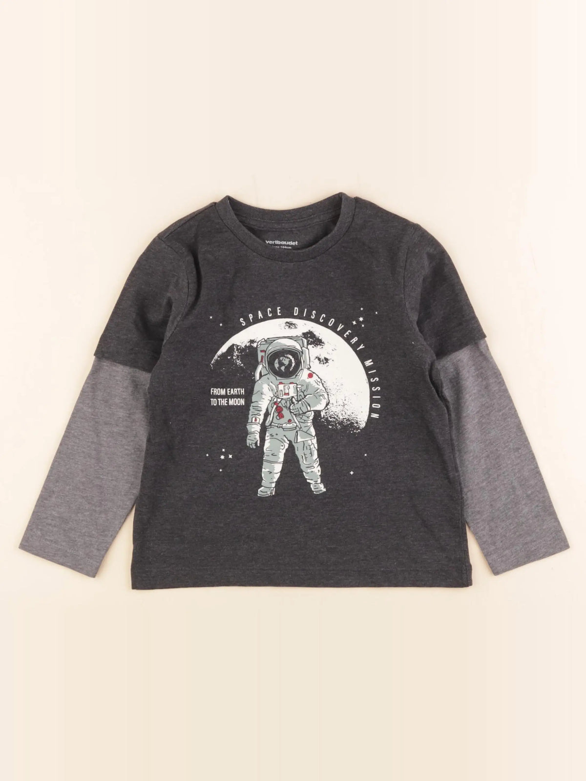 Vertbaudet - tee-shirt gris - 4 ans