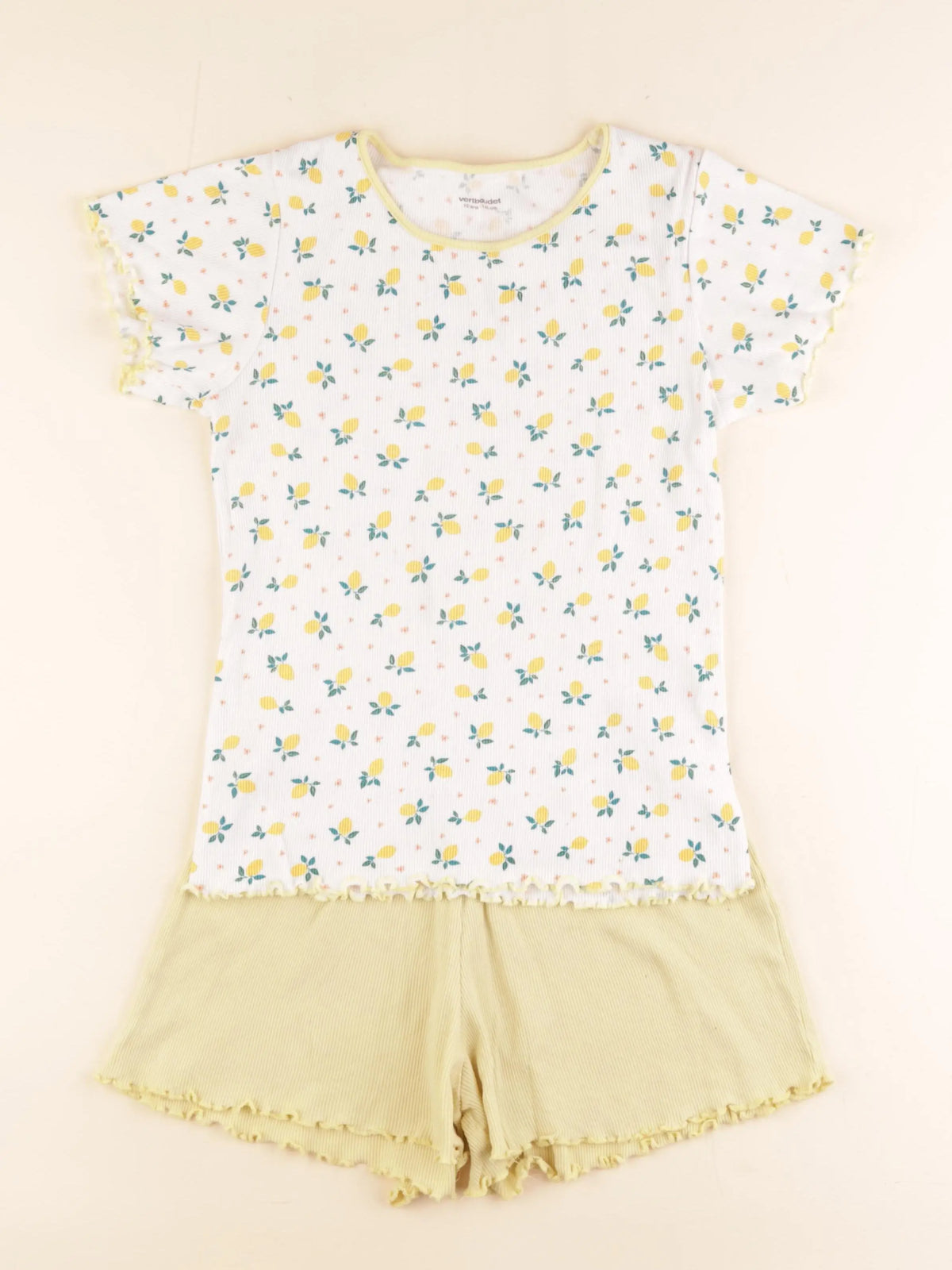 Vertbaudet - pyjama coton blanc, jaune - 10 ans