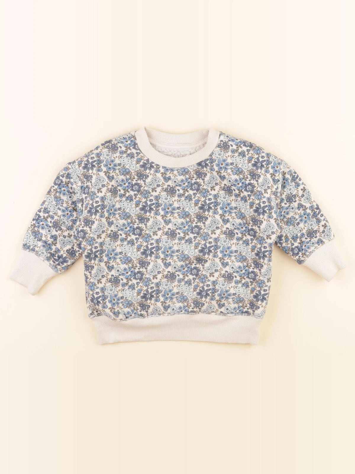 Monoprix - sweat blanc, bleu - 3 ans