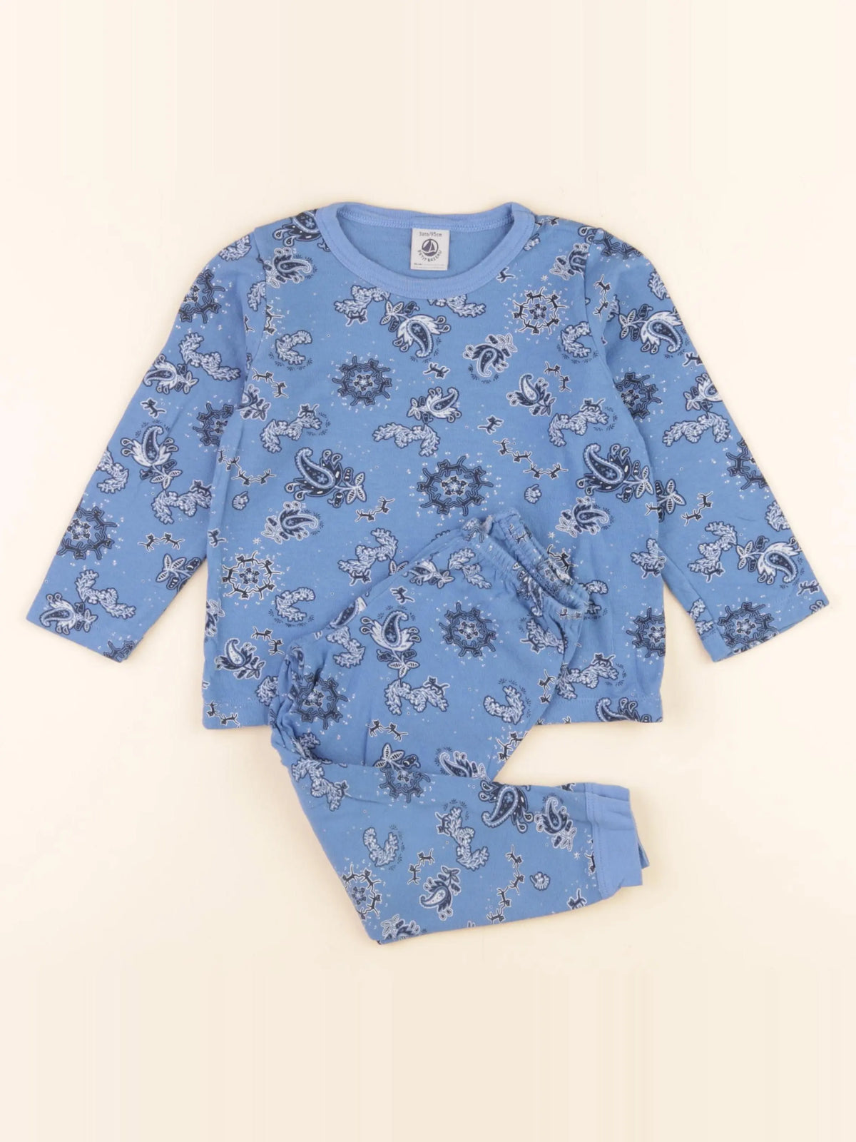 Petit Bateau - pyjama coton bleu - 3 ans