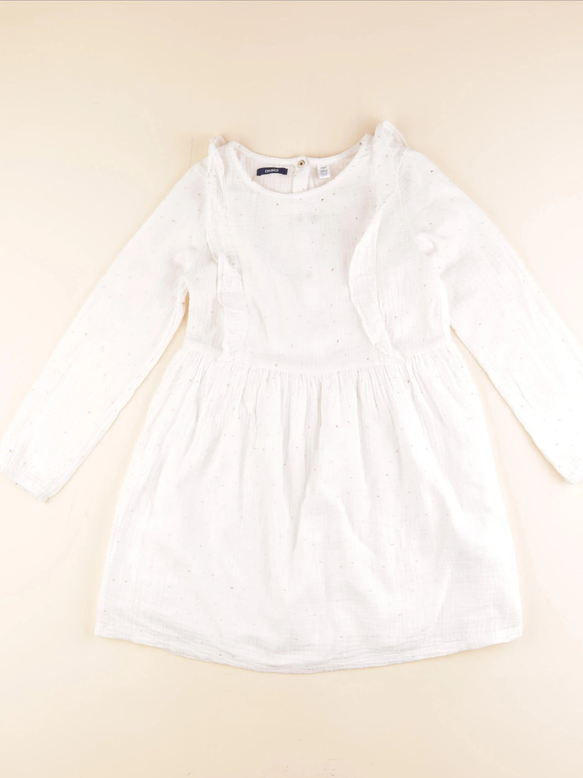 Okaidi - robe blanc, or - 10 ans