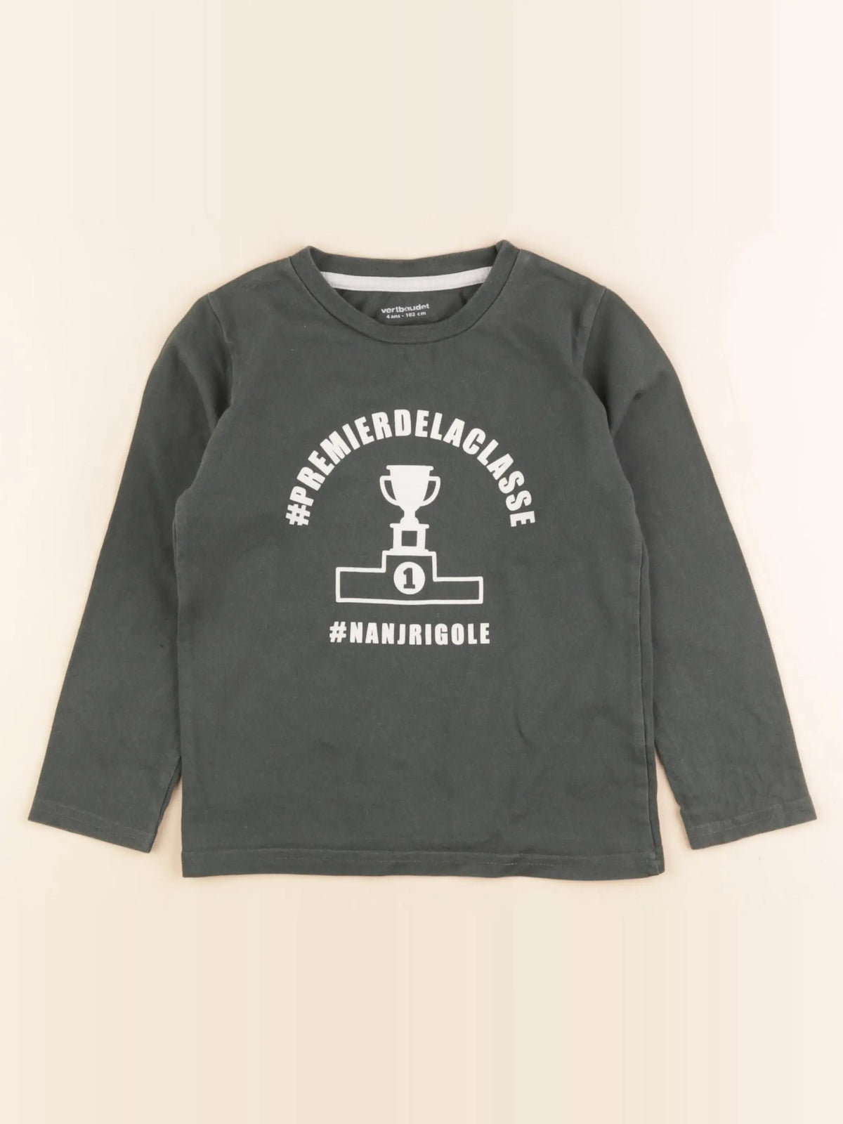 Vertbaudet - tee-shirt vert - 4 ans