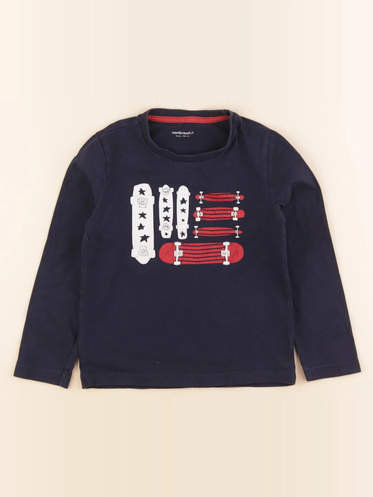 Vertbaudet - tee-shirt bleu - 4 ans