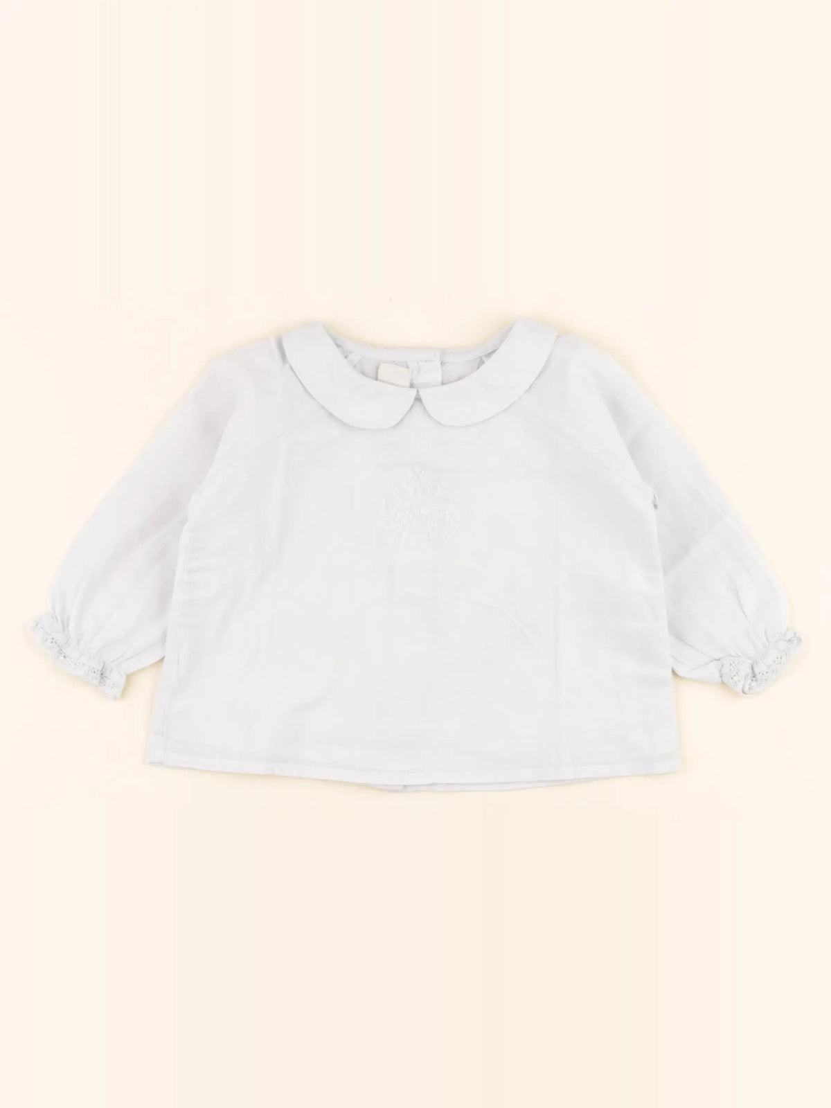 Bonnet à Pompon - blouse bleu - 3 mois