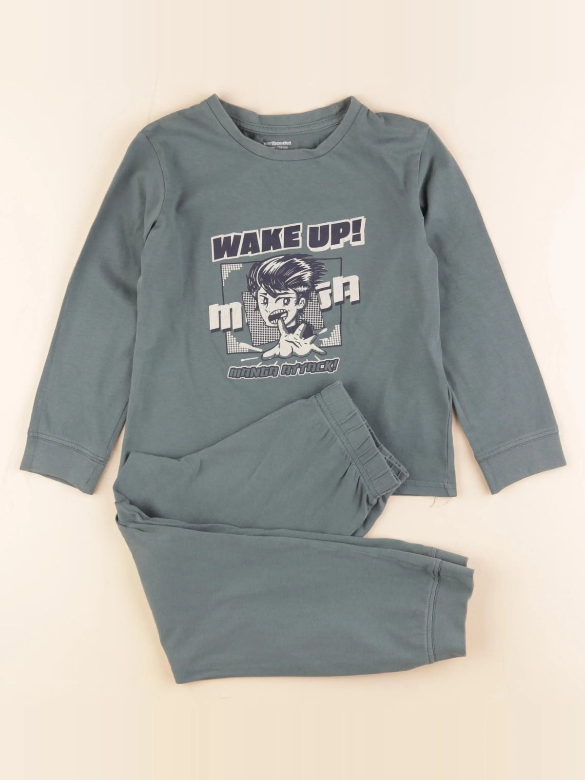 Vertbaudet - pyjama coton vert - 6 ans