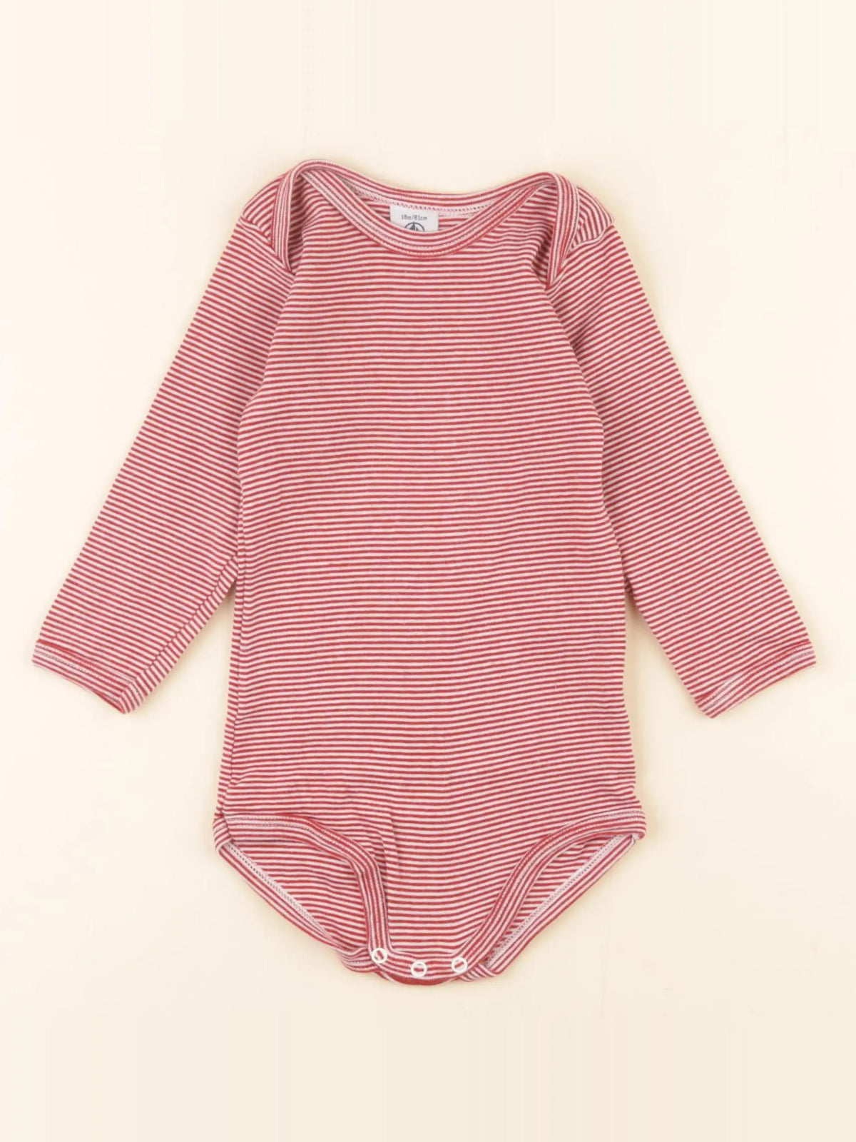 Petit Bateau - body rouge - 18 mois