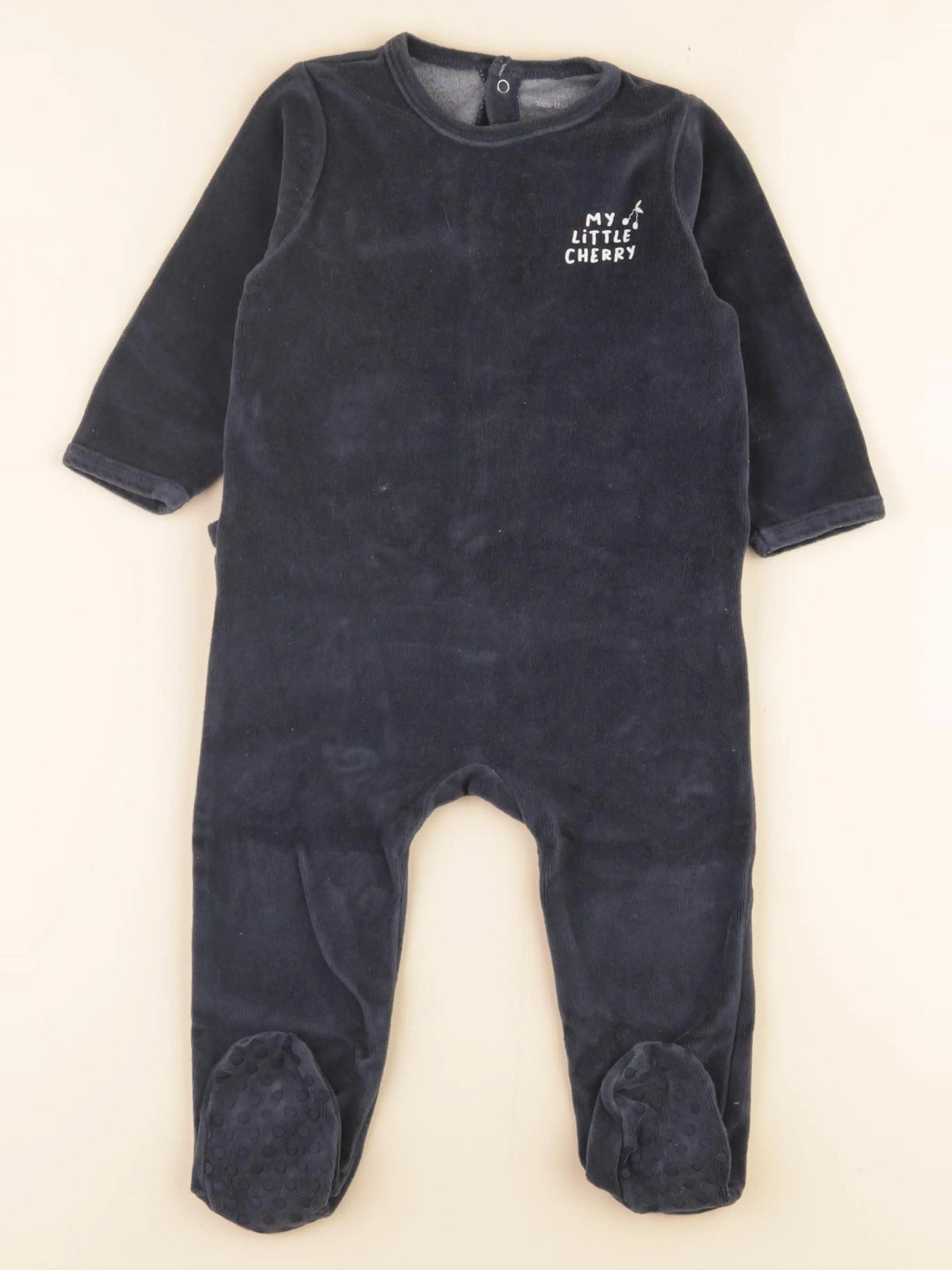Vertbaudet - pyjama velours bleu - 18 mois