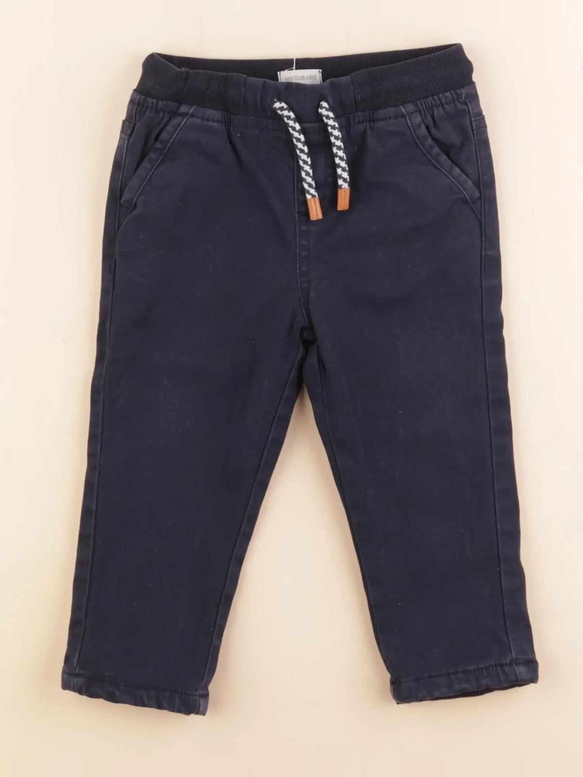 Vertbaudet - pantalon doublé bleu - 24 mois
