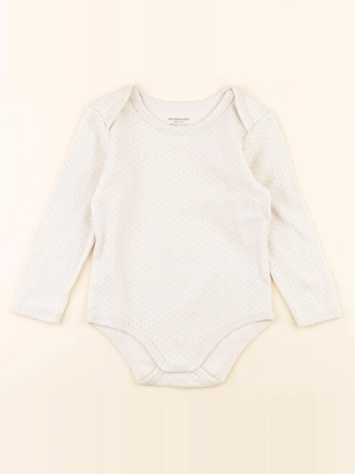 Vertbaudet - body blanc, or - 36 mois