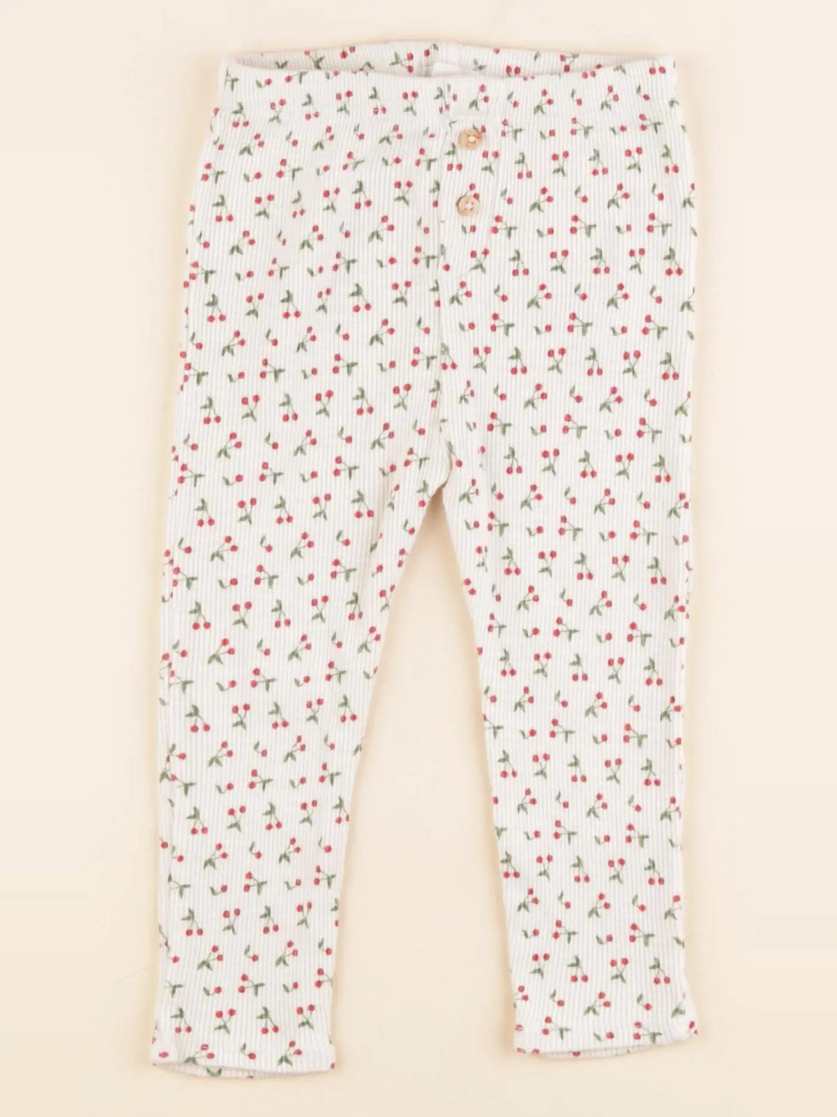 Vertbaudet - legging beige, rouge - 24 mois