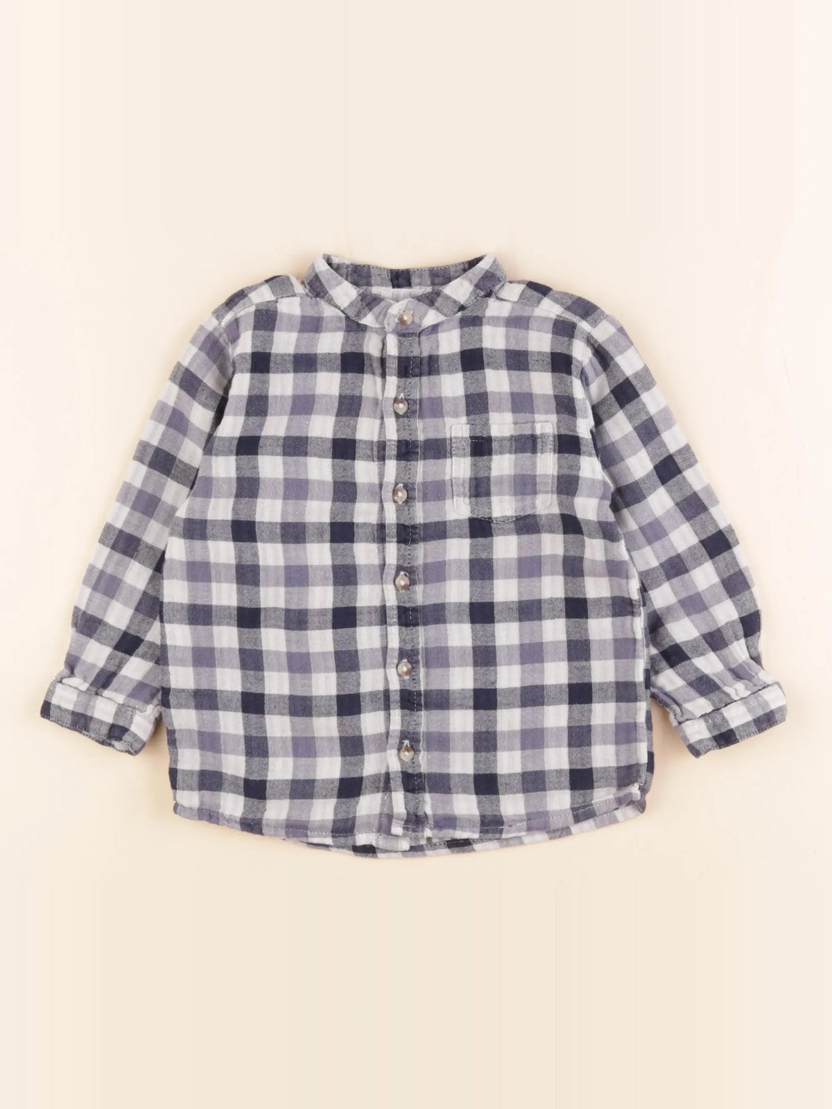 Boutchou - chemise blanc, bleu - 24 mois