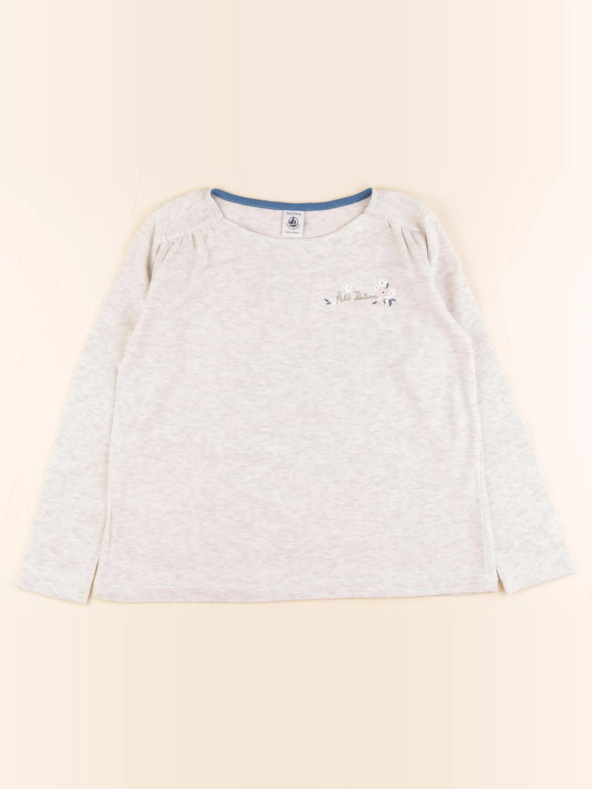 Petit Bateau - tee-shirt gris - 8 ans