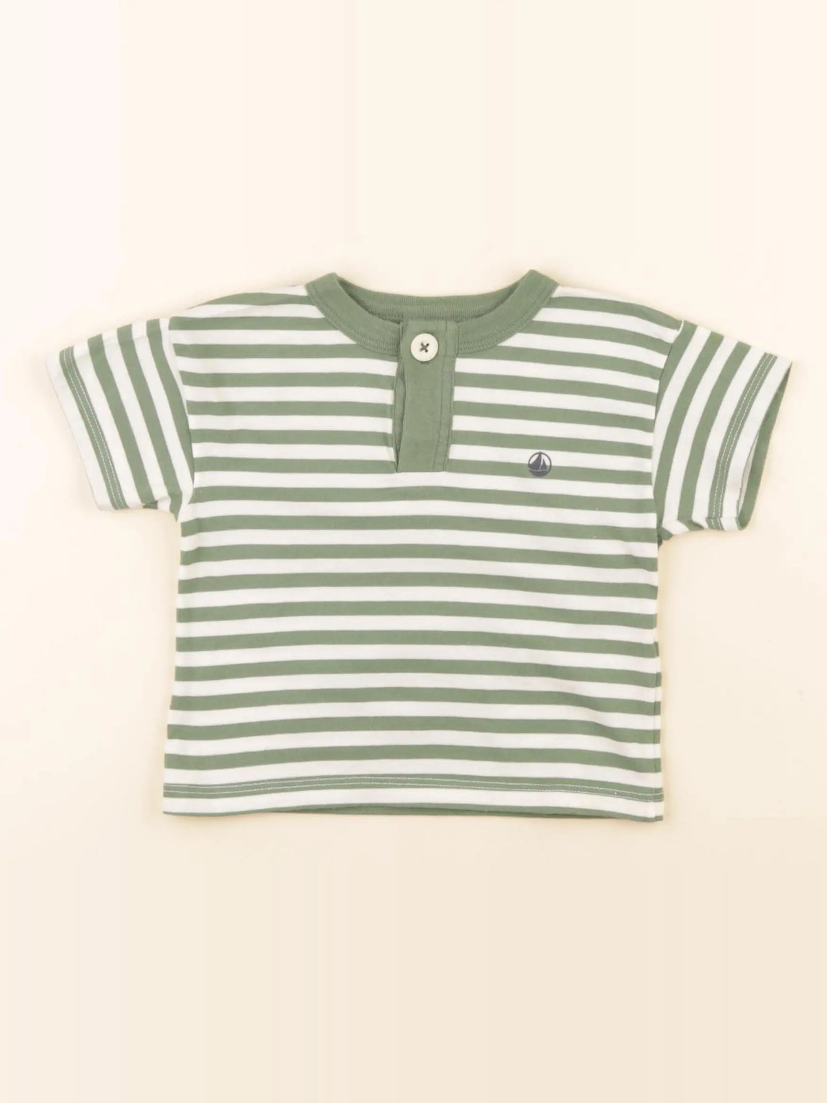 Petit Bateau - tee-shirt beige, vert - 6 mois