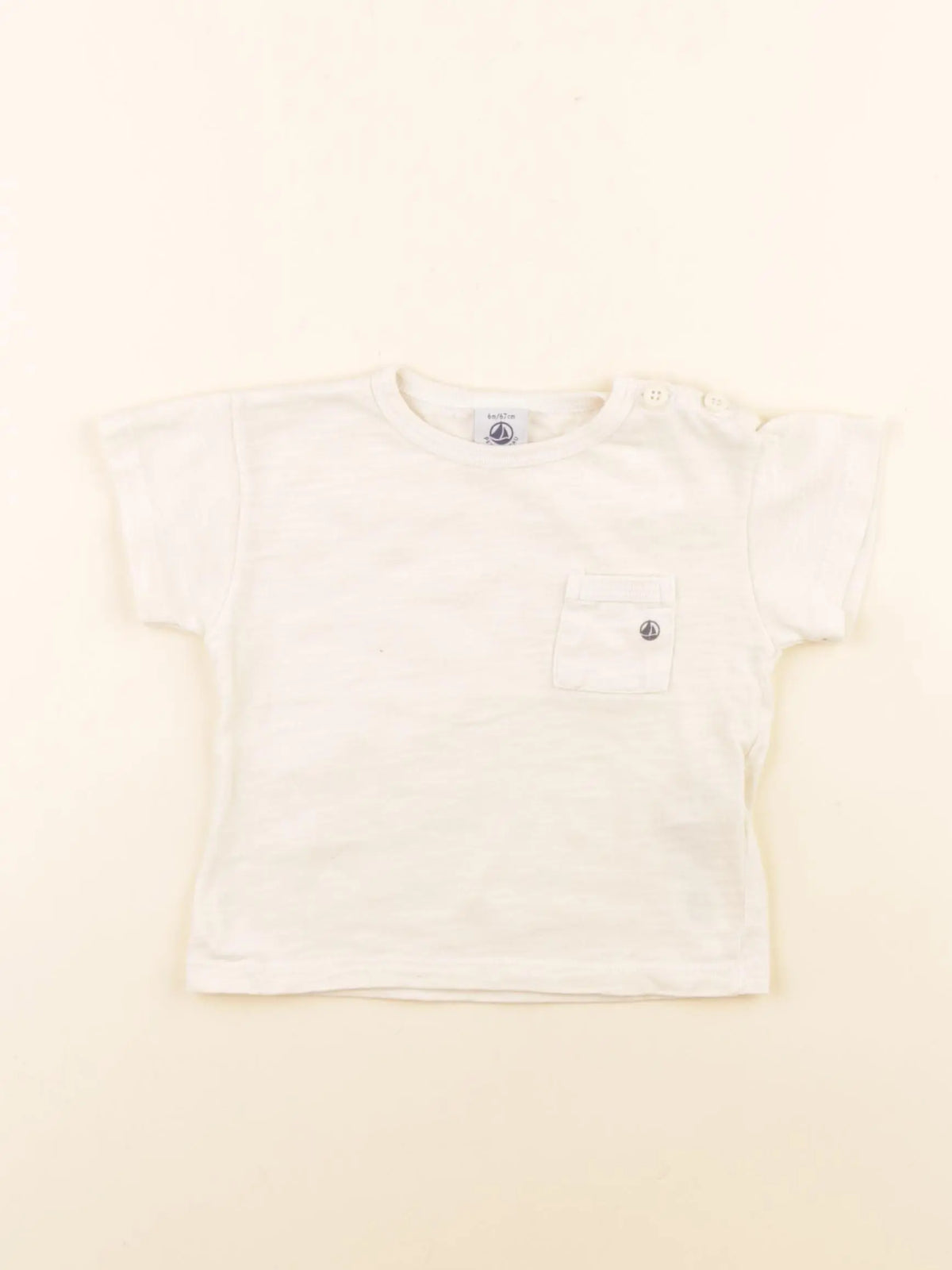 Petit Bateau - tee-shirt beige - 6 mois