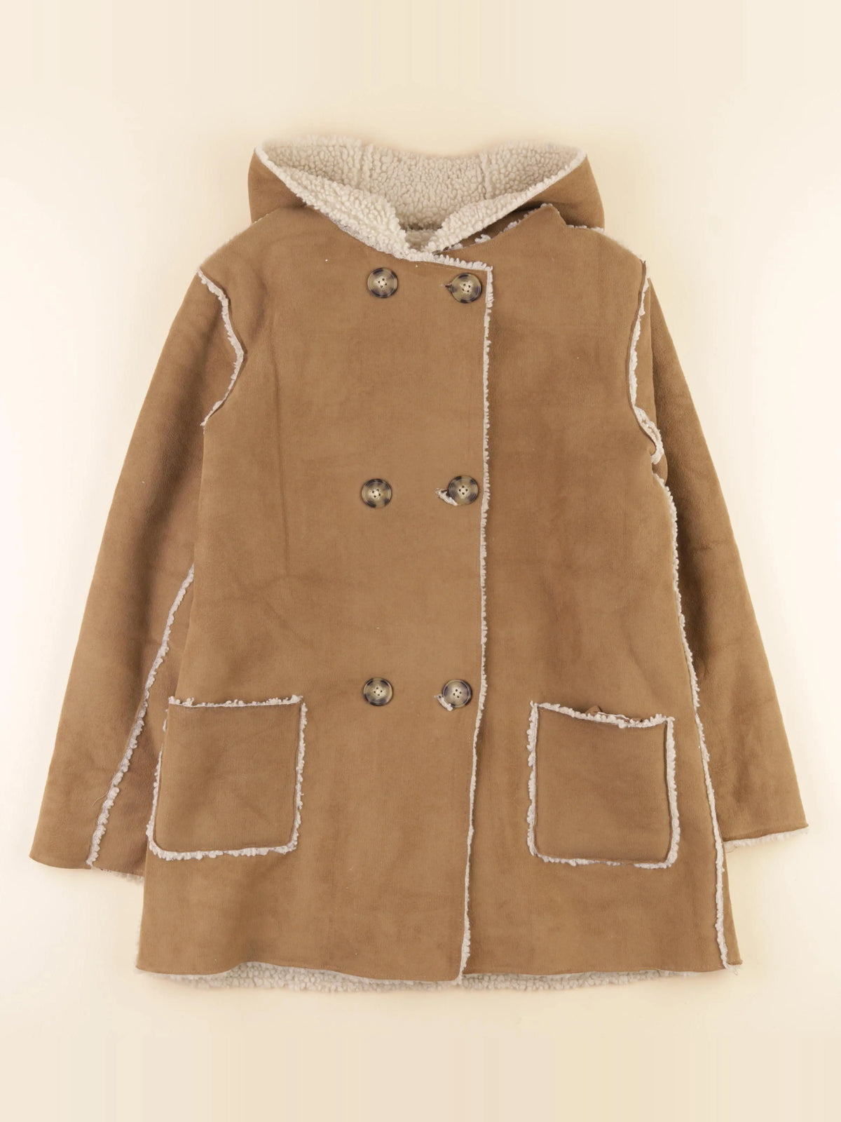 Vertbaudet - manteau réversible marron - 14 ans
