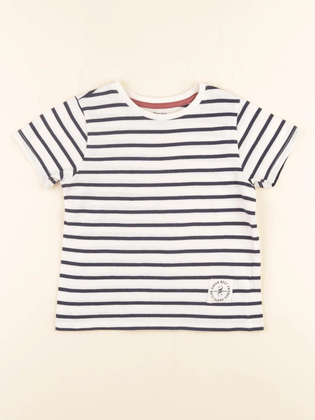 Vertbaudet - tee-shirt beige, bleu - 5 ans