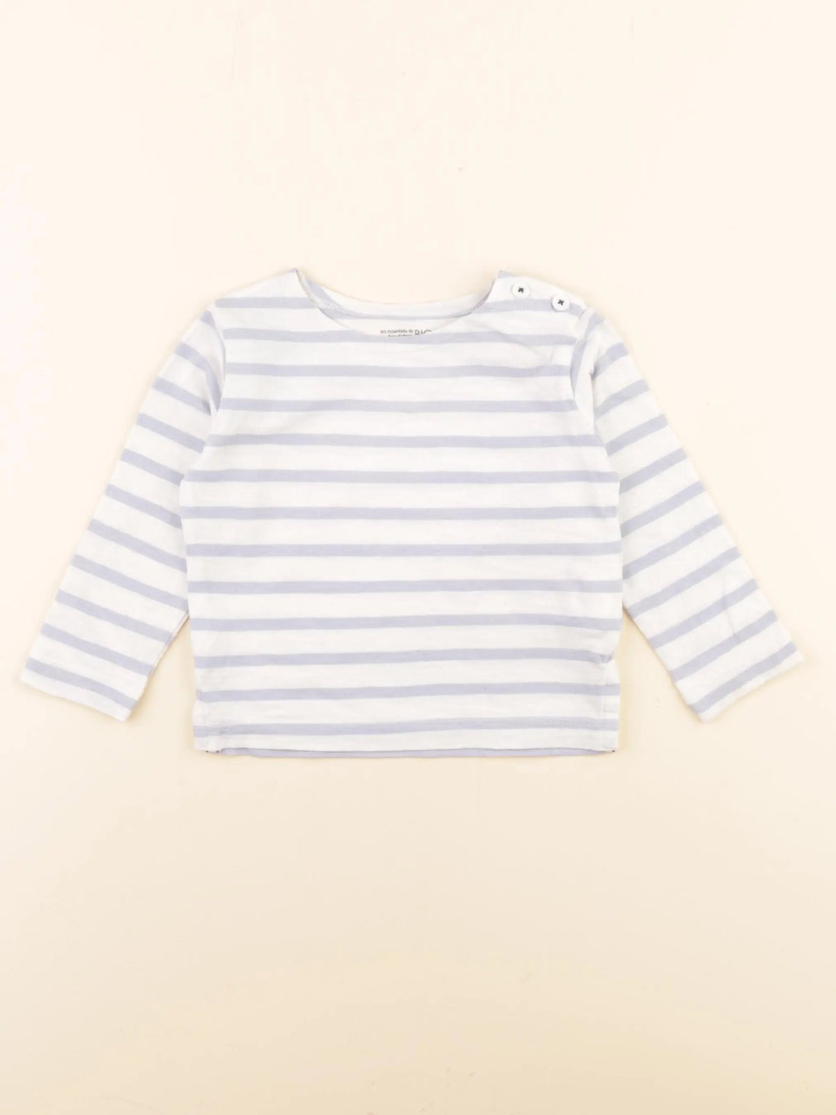 Boutchou - tee-shirt blanc, bleu - 12 mois