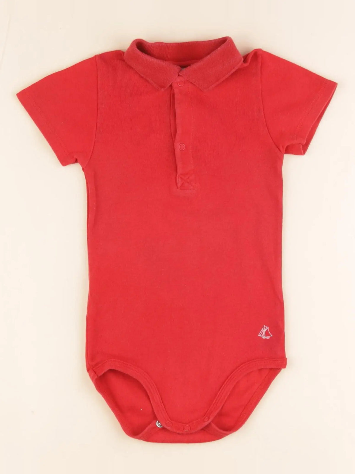 Petit Bateau - body à col rouge - 36 mois