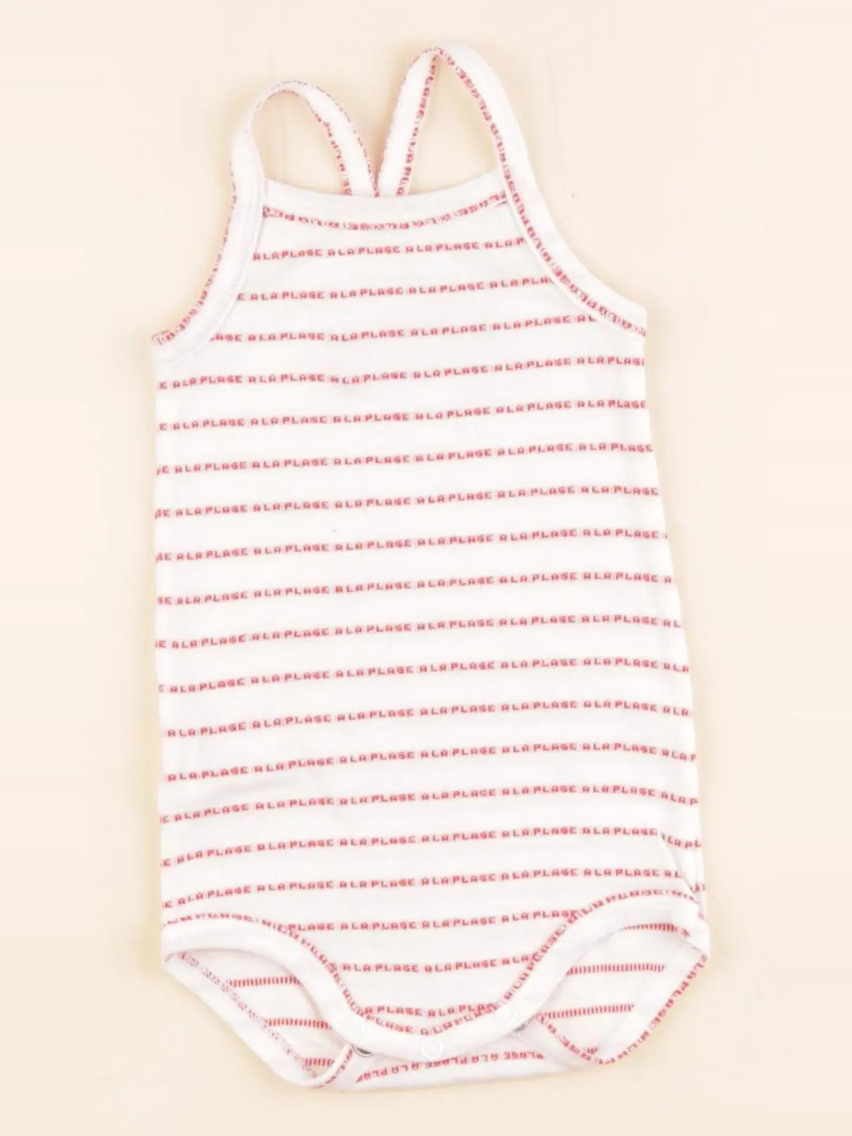 Petit Bateau - body blanc, rouge - 6 mois